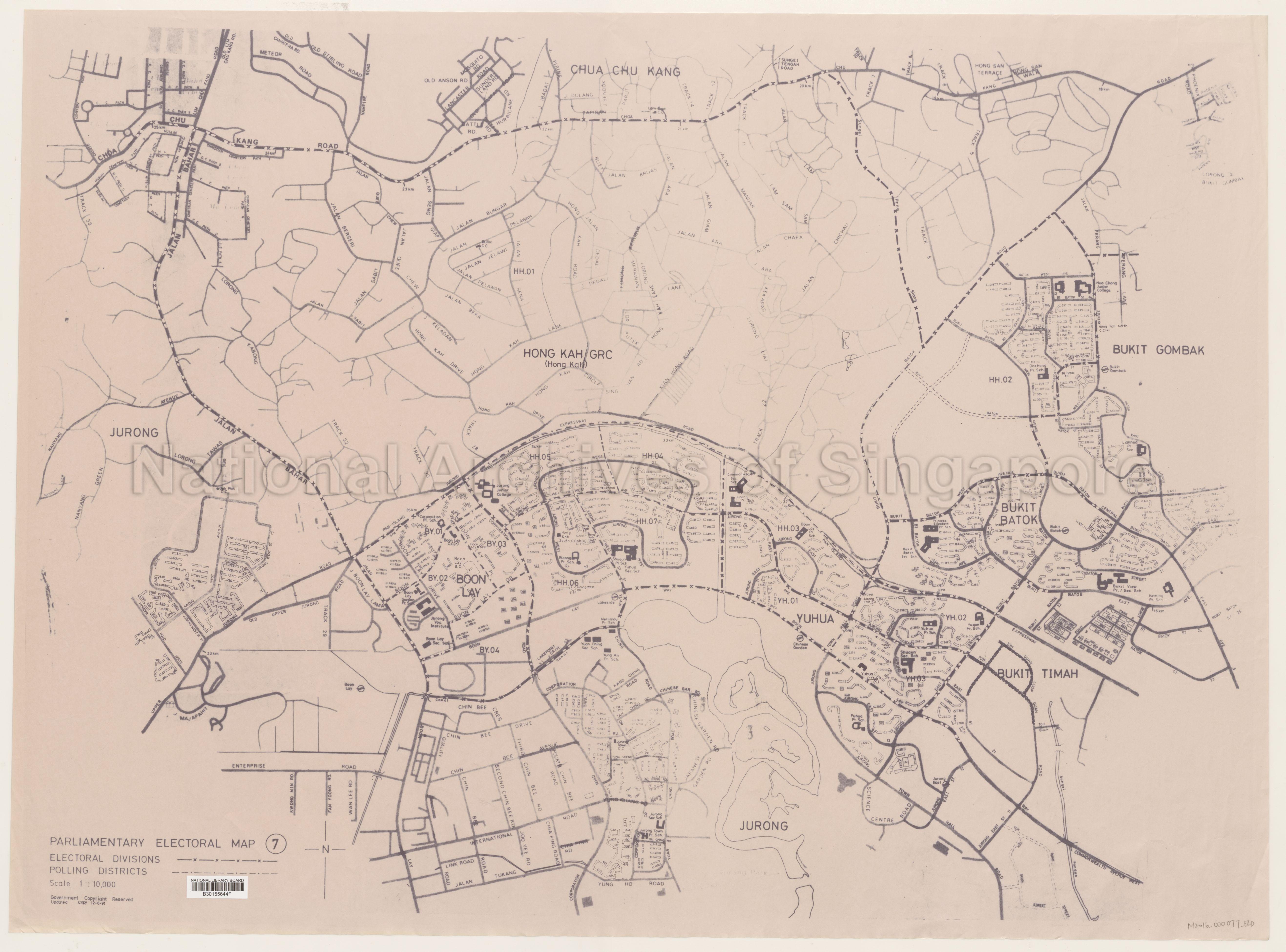 Electoral boundary map - Hong Kah GRC, Boon Lay, Yuhua