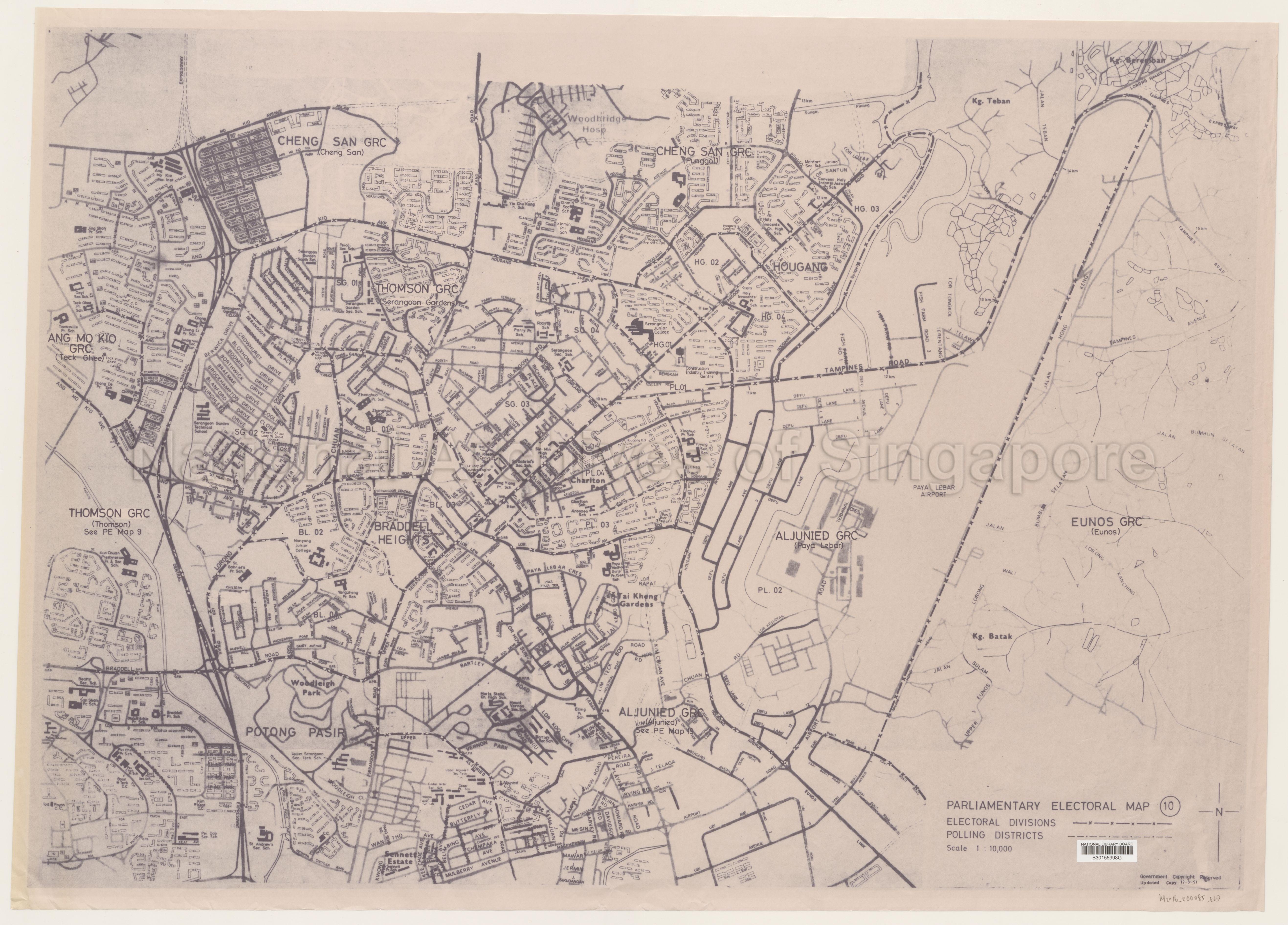Electoral boundary map - Aljunied GRC (Paya Lebar), Thomson  …