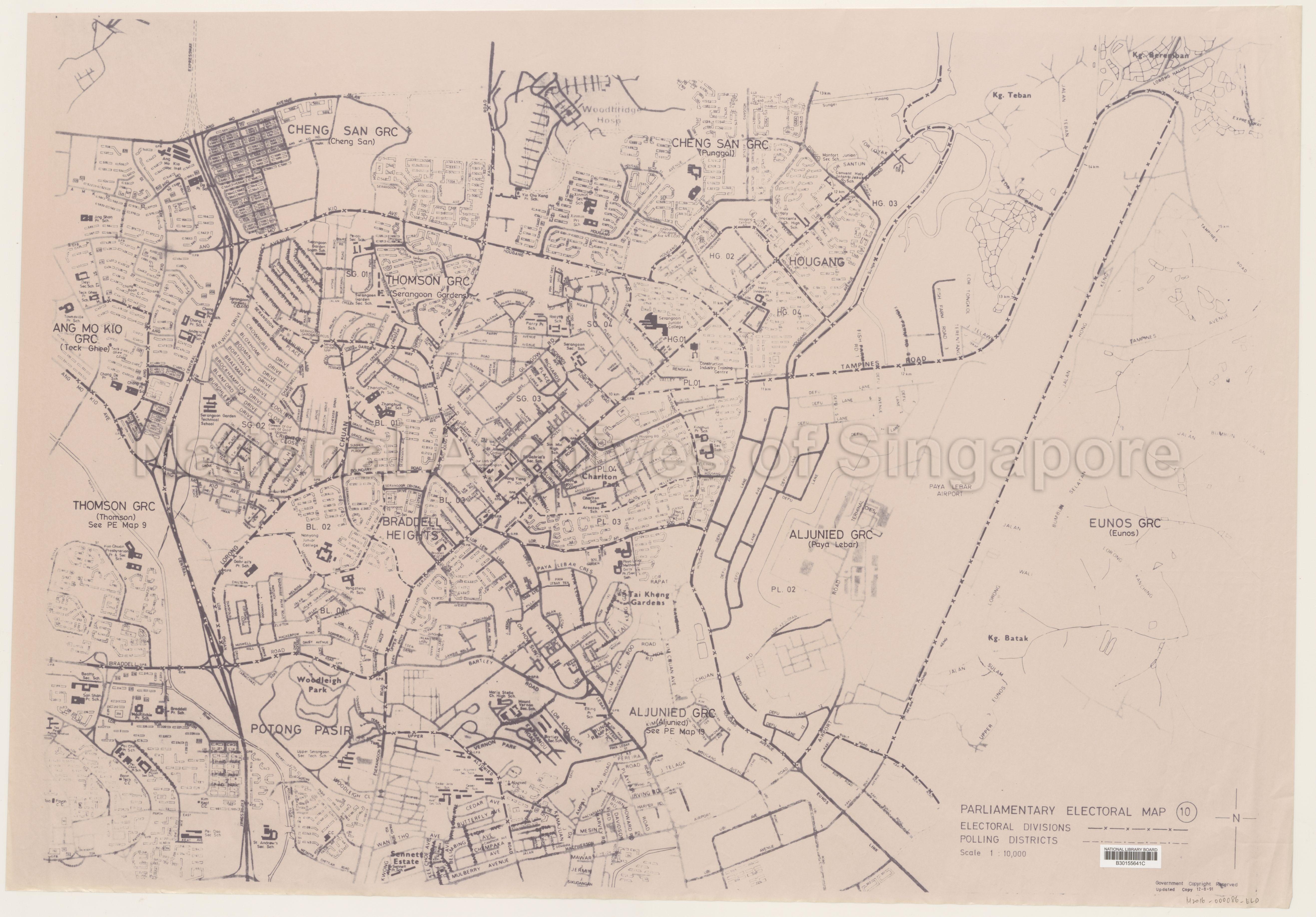 Electoral boundary map - Aljunied GRC (Paya Lebar), Thomson  …