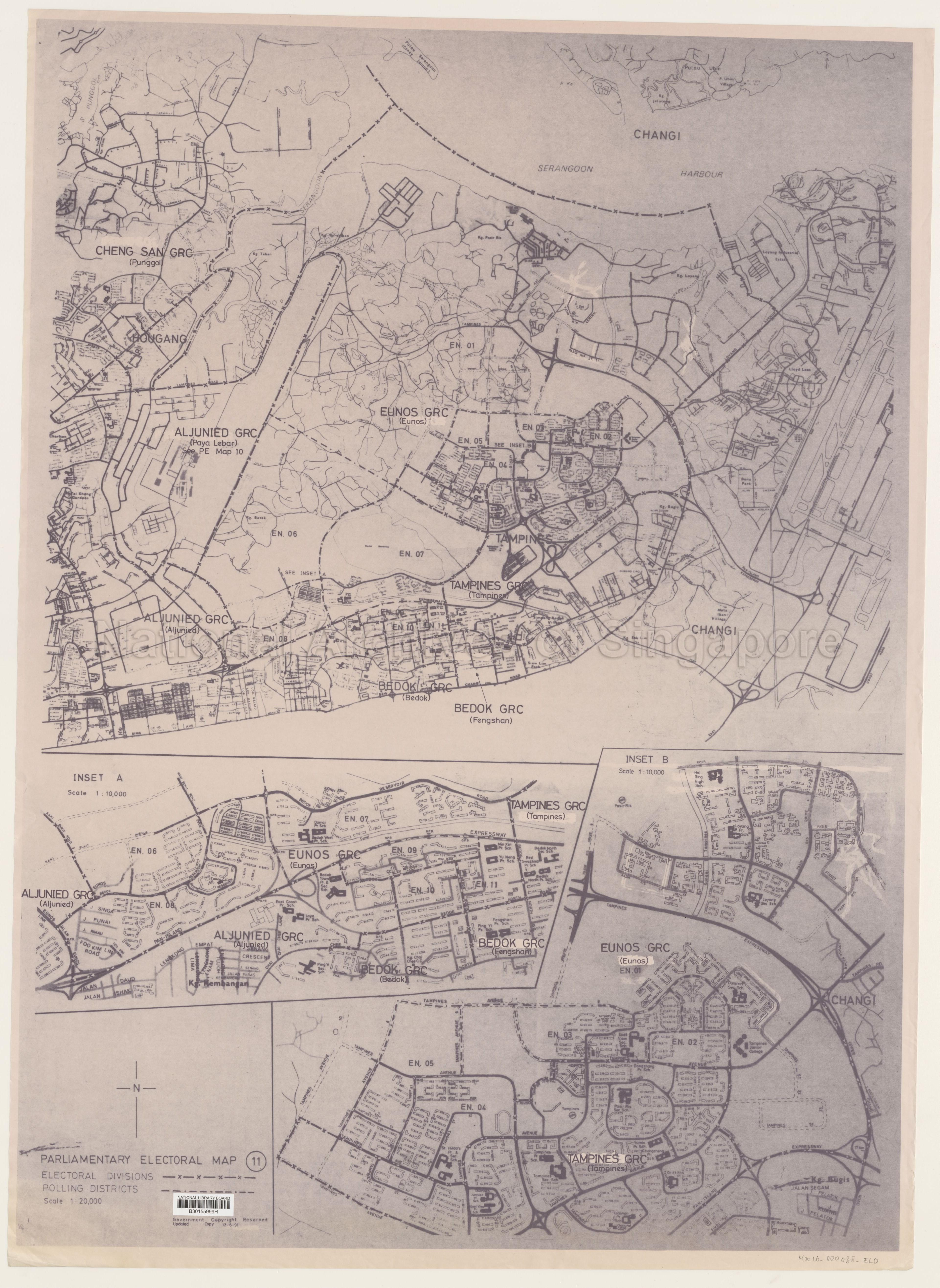 Electoral boundary map - Eunos GRC, Tampines GRC