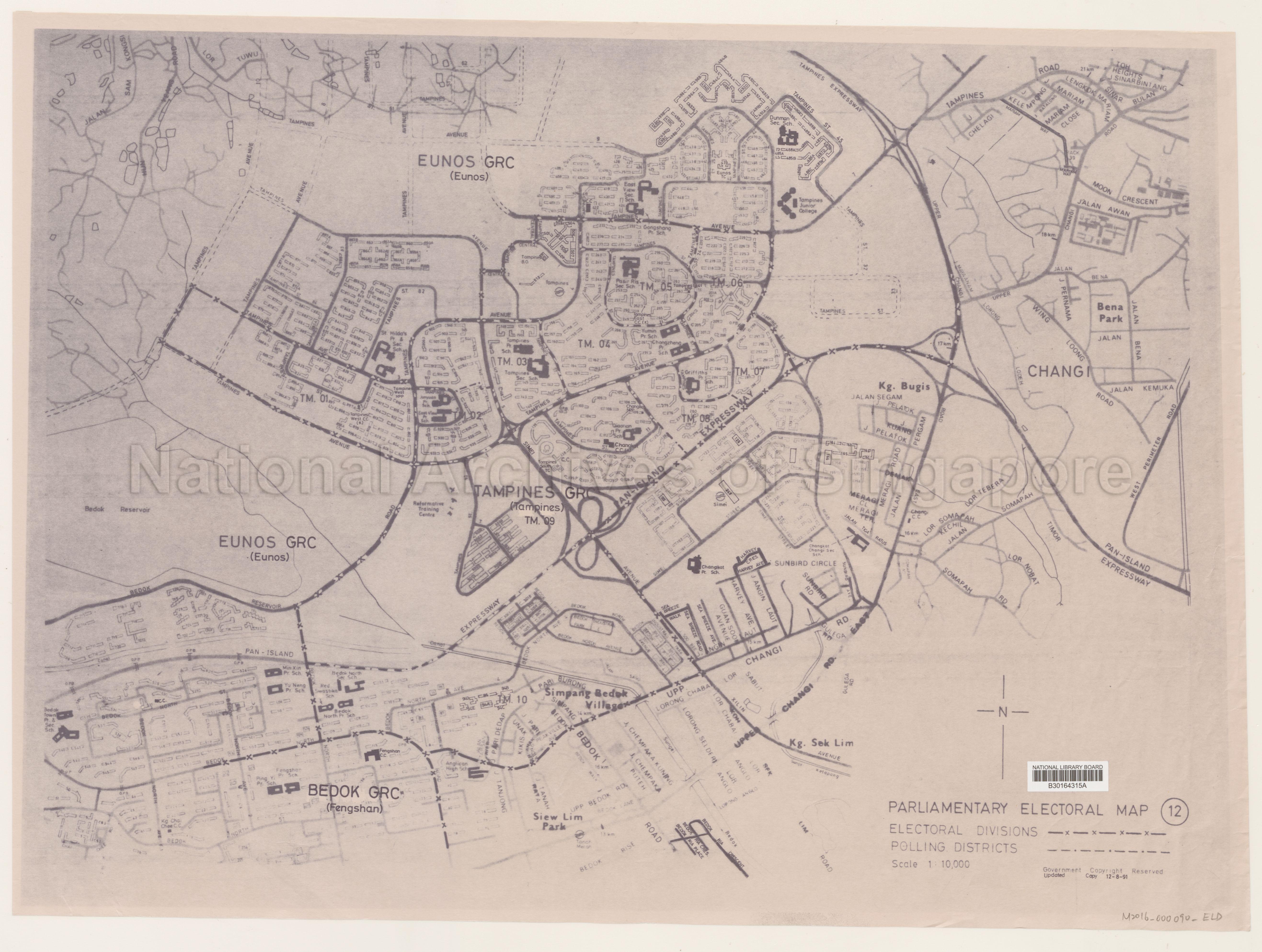 Electoral boundary map - Tampines GRC