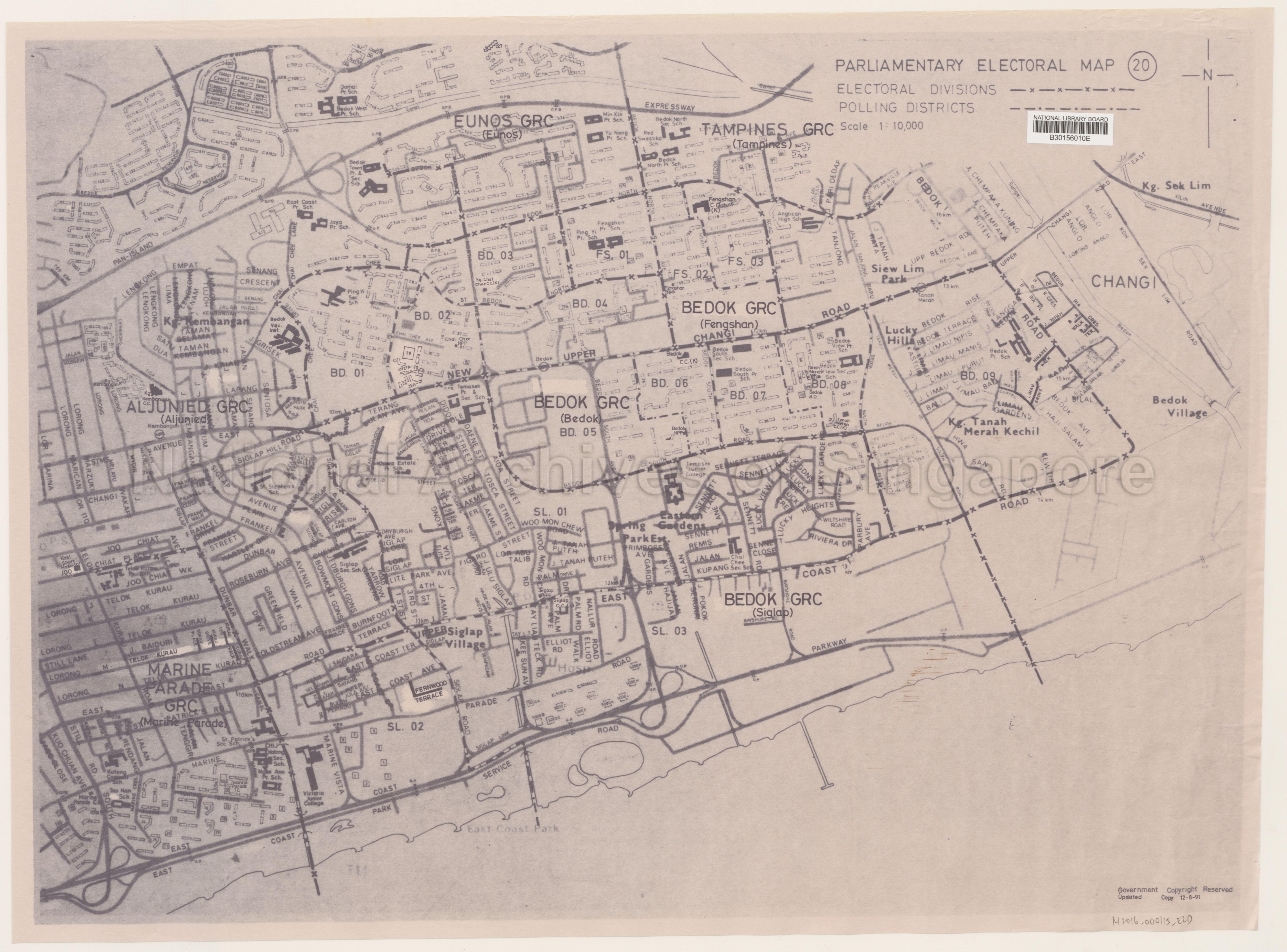 Electoral boundary map - Bedok GRC