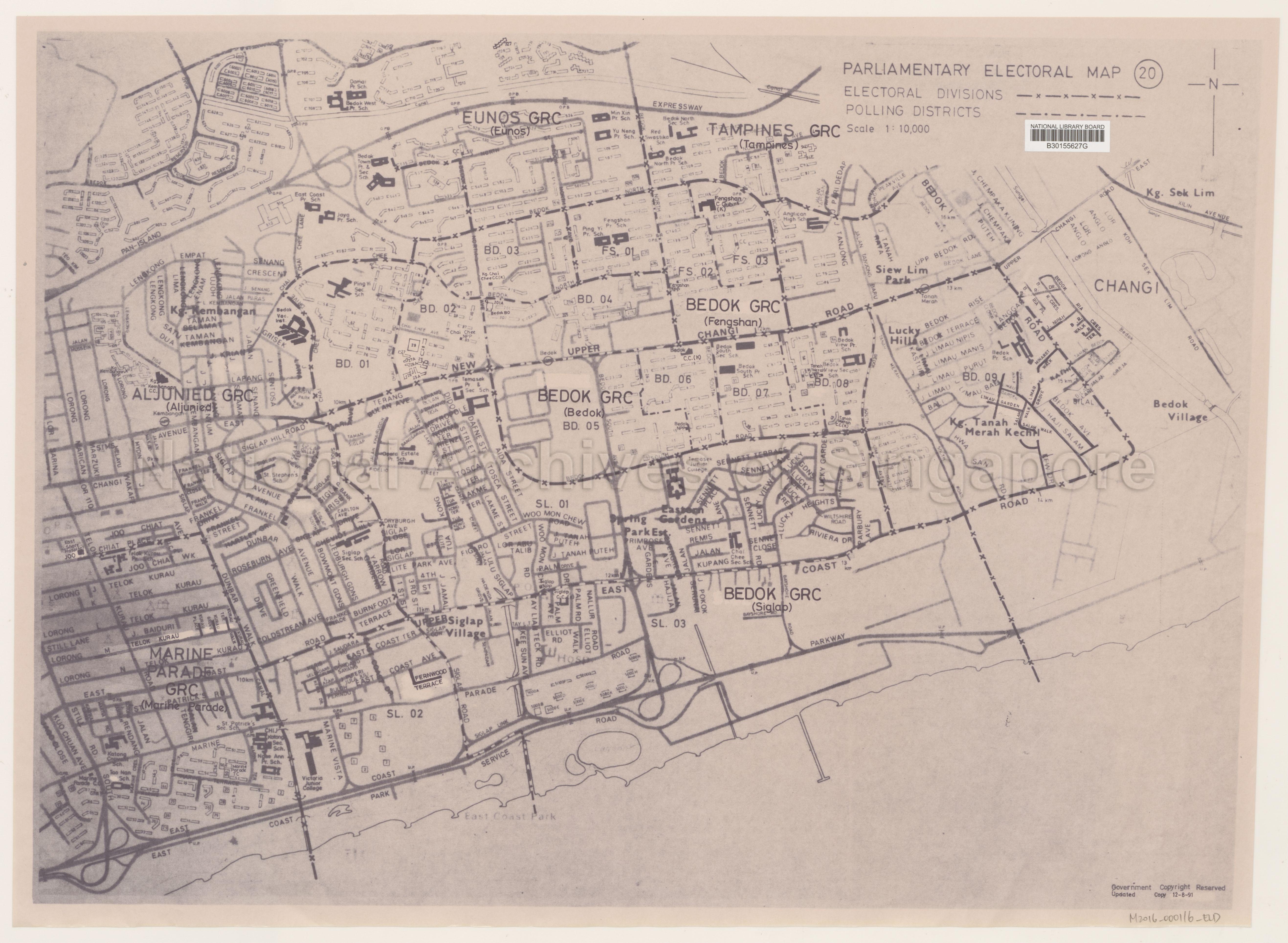 Electoral boundary map - Bedok GRC