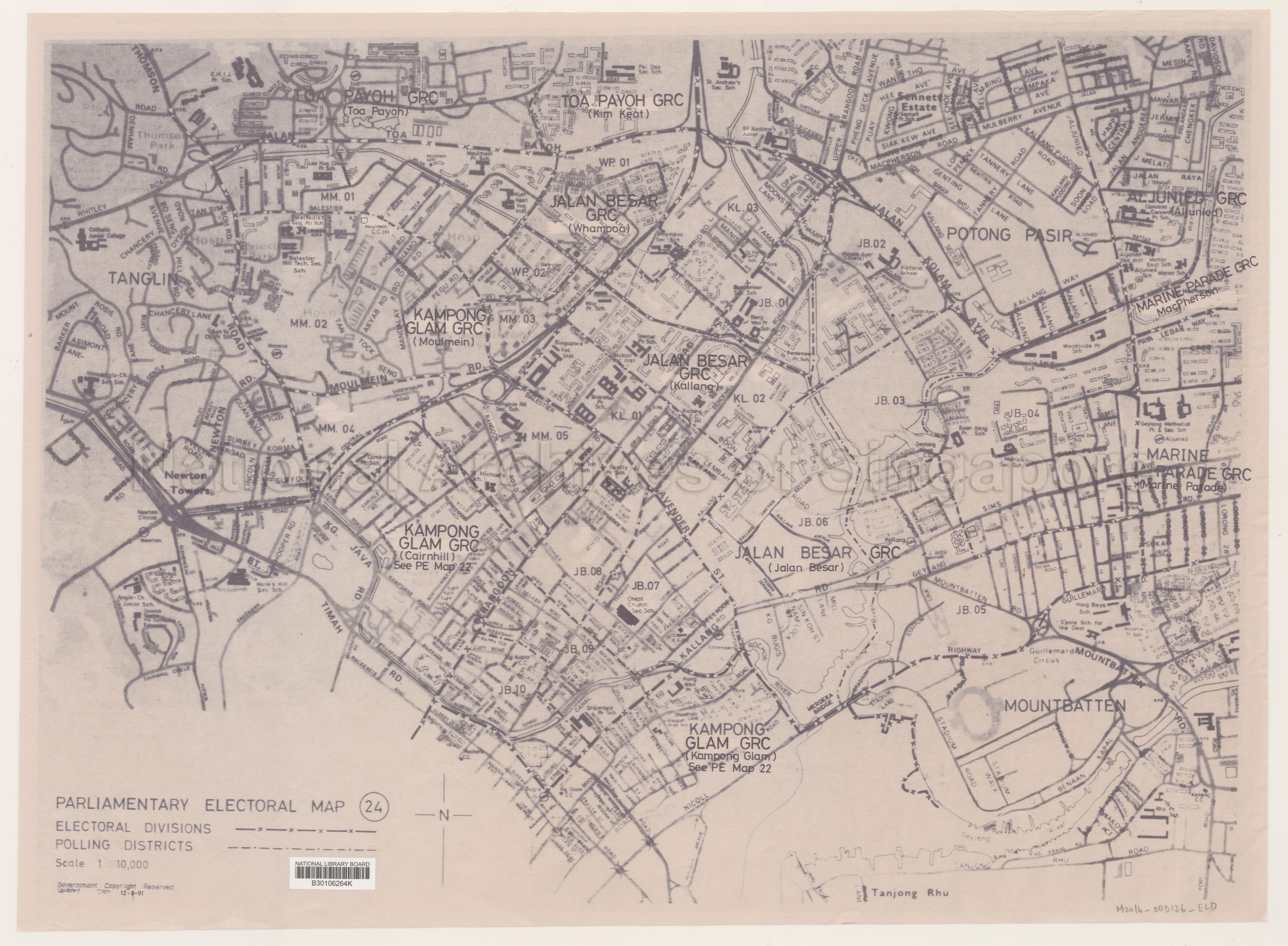 Electoral boundary map - Jalan Besar GRC, Kampong Glam GRC