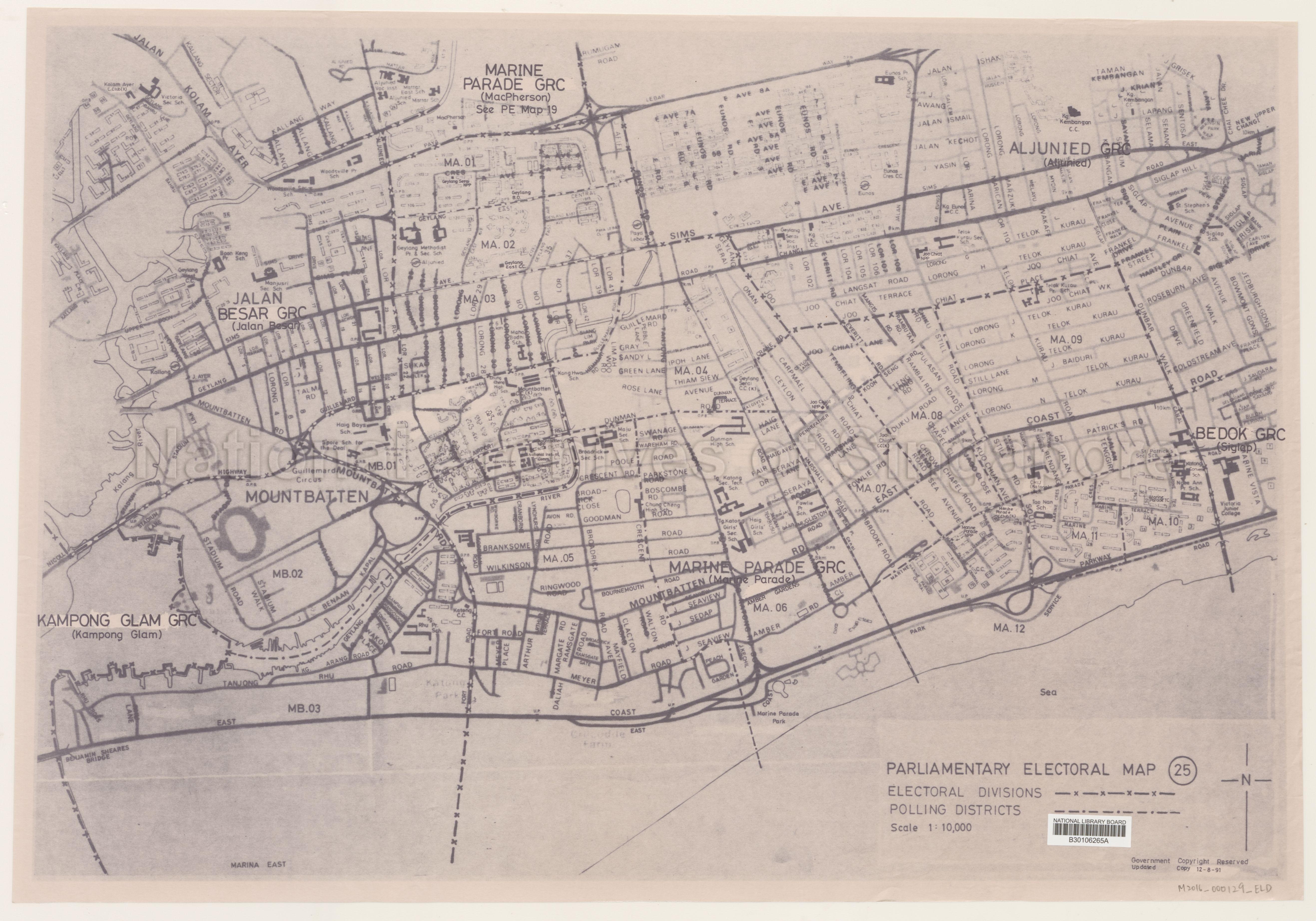 Electoral boundary map - Marine Parade GRC, Mountbatten