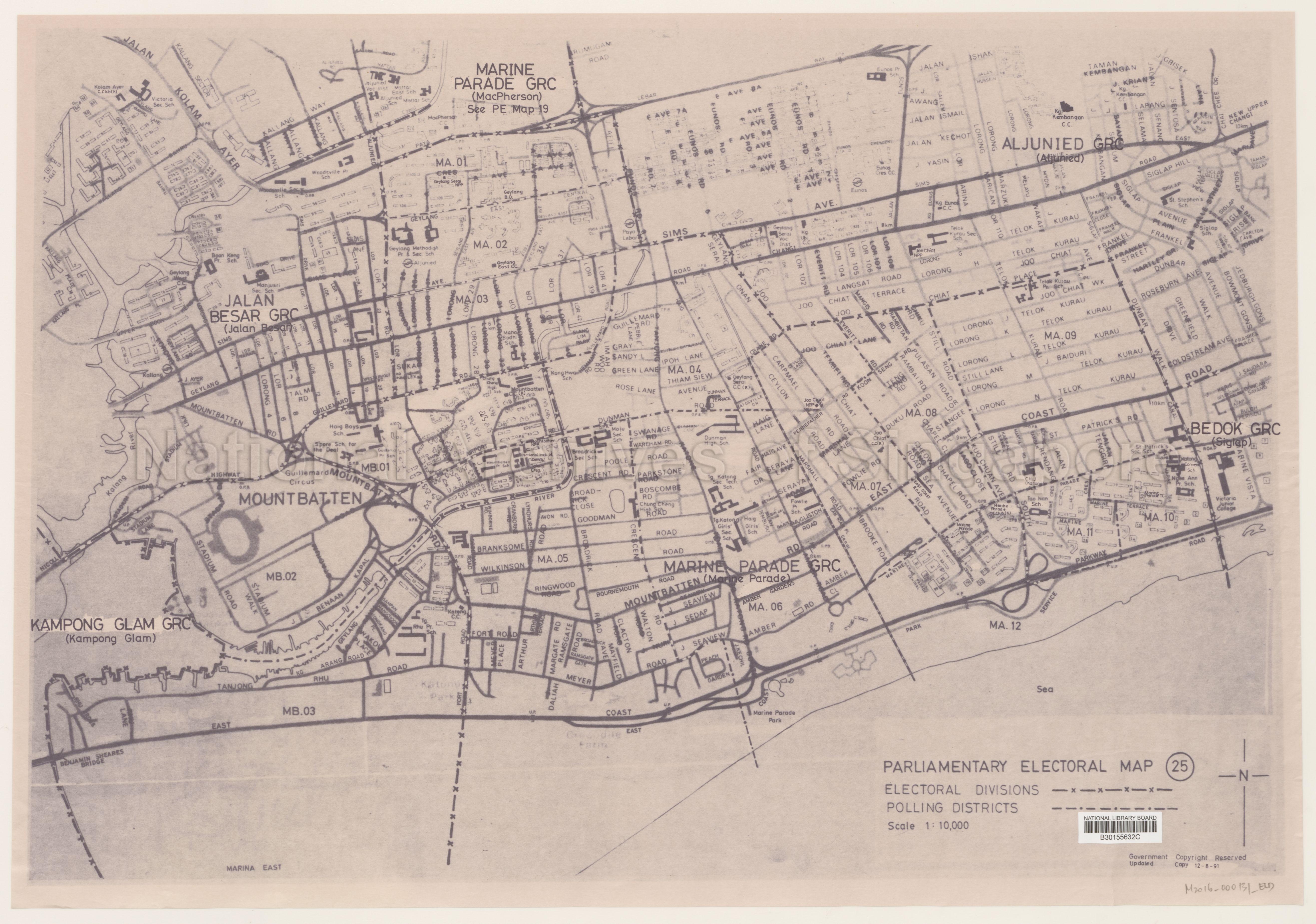 Electoral boundary map - Marine Parade GRC, Mountbatten