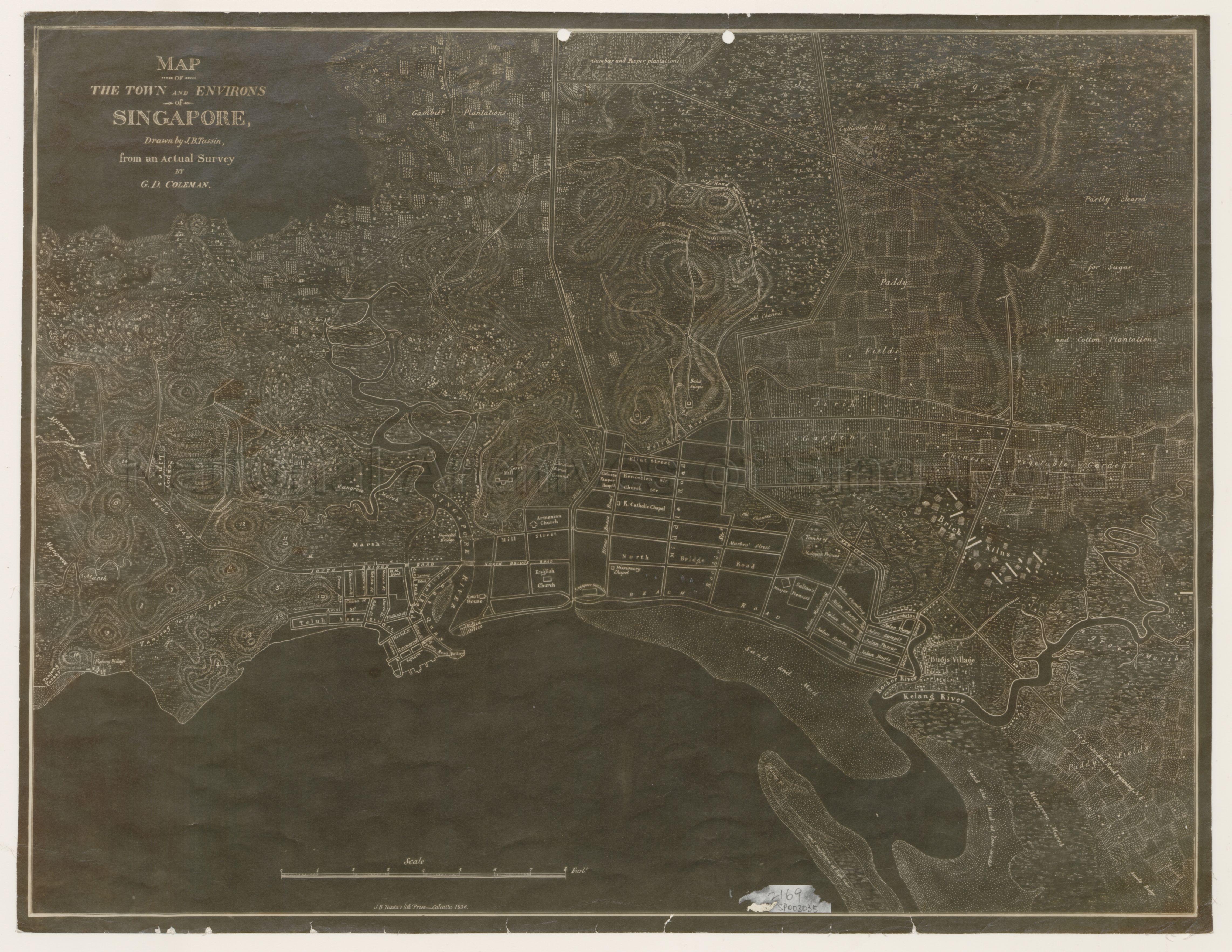 Map Of The Town And Environs Of Singapore