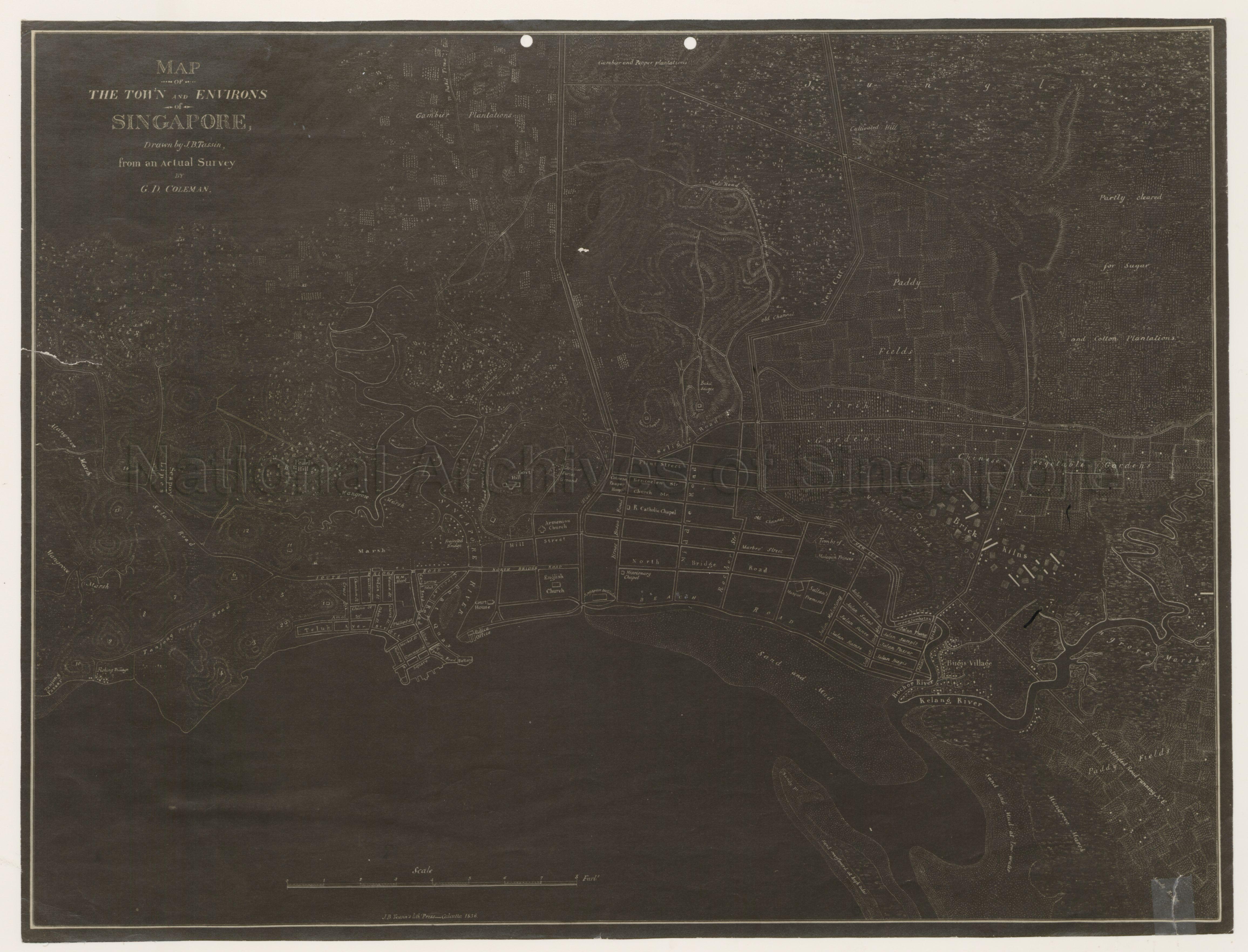 Map Of The Town And Environs Of Singapore