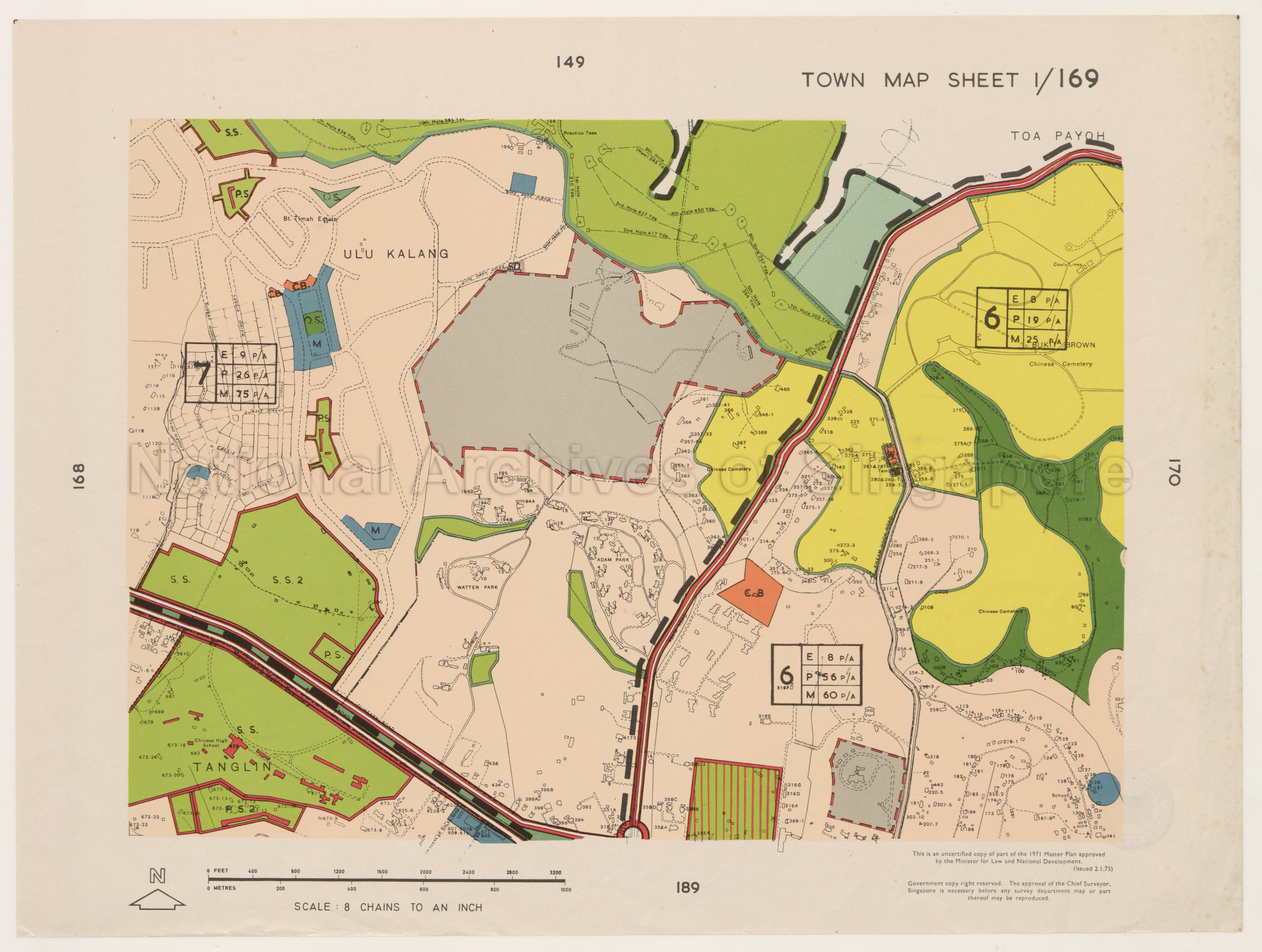 1971 Master Plan: Town Map Sheet 1/169