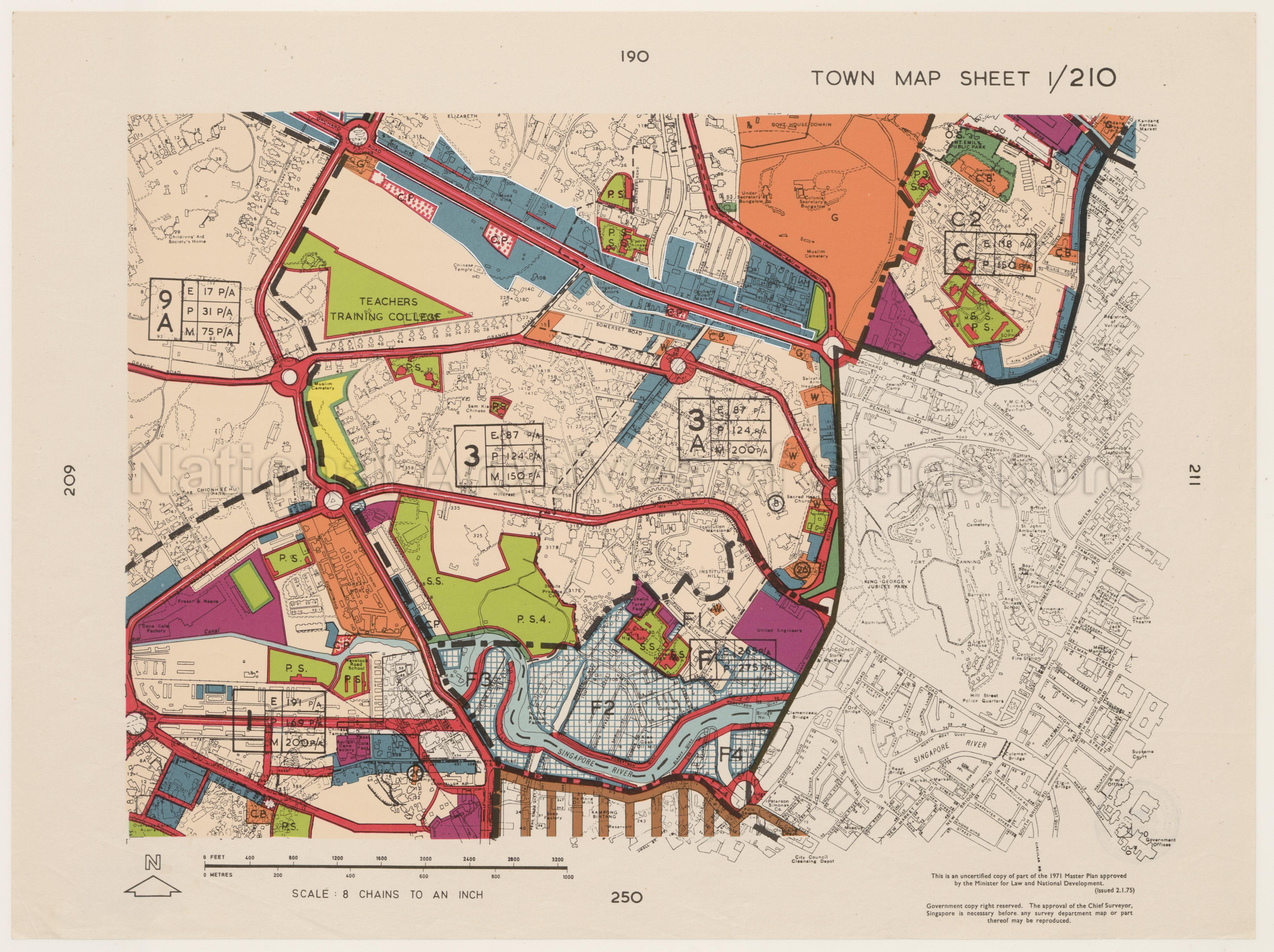 1971 Master Plan: Town Map Sheet 1/210