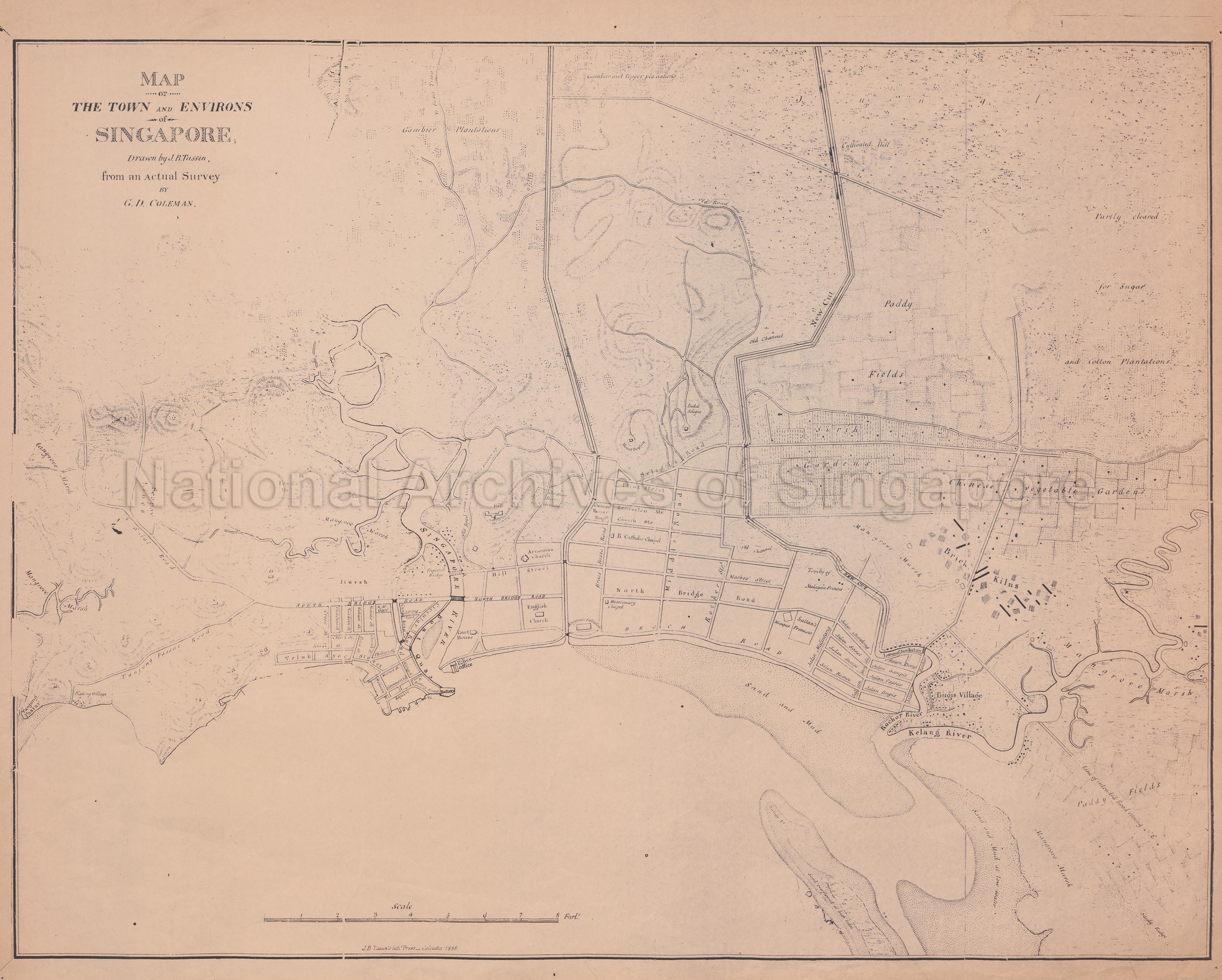 Map of the Town and Environs of Singapore