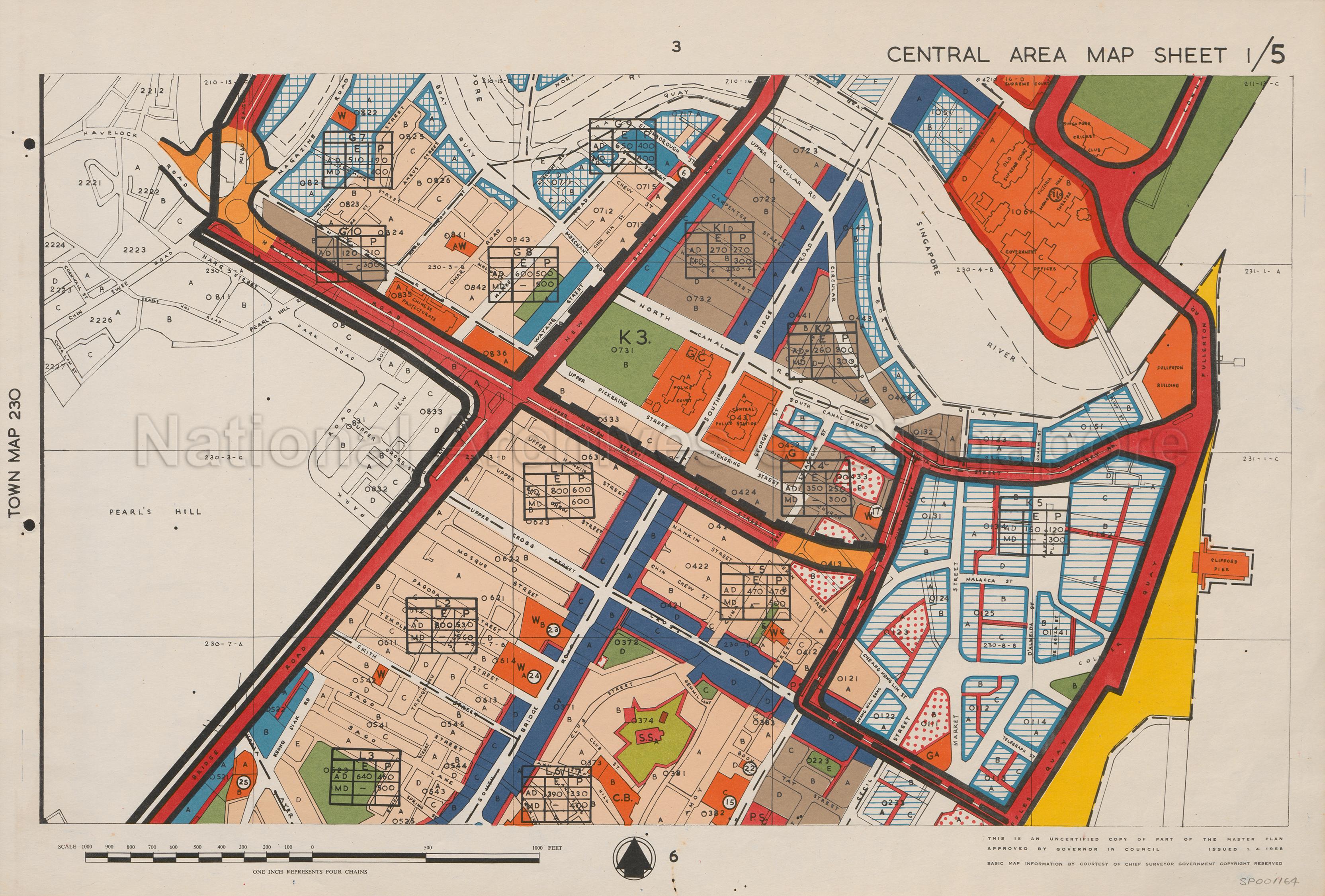 1958 Master Plan: Central Area Map Sheet 1/5