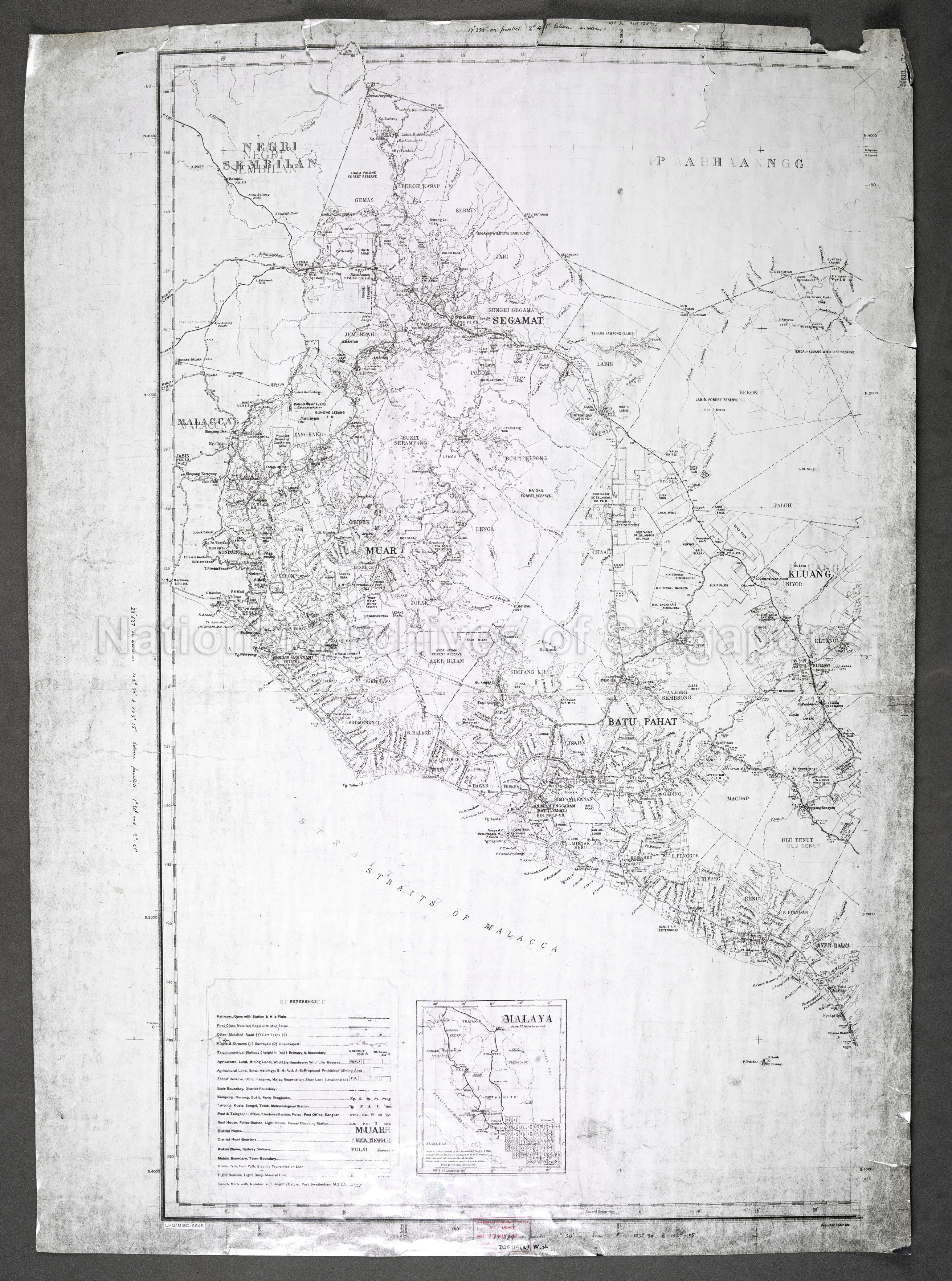 Malaya. Batu Pahat, Muar, Kluang, Segamat.