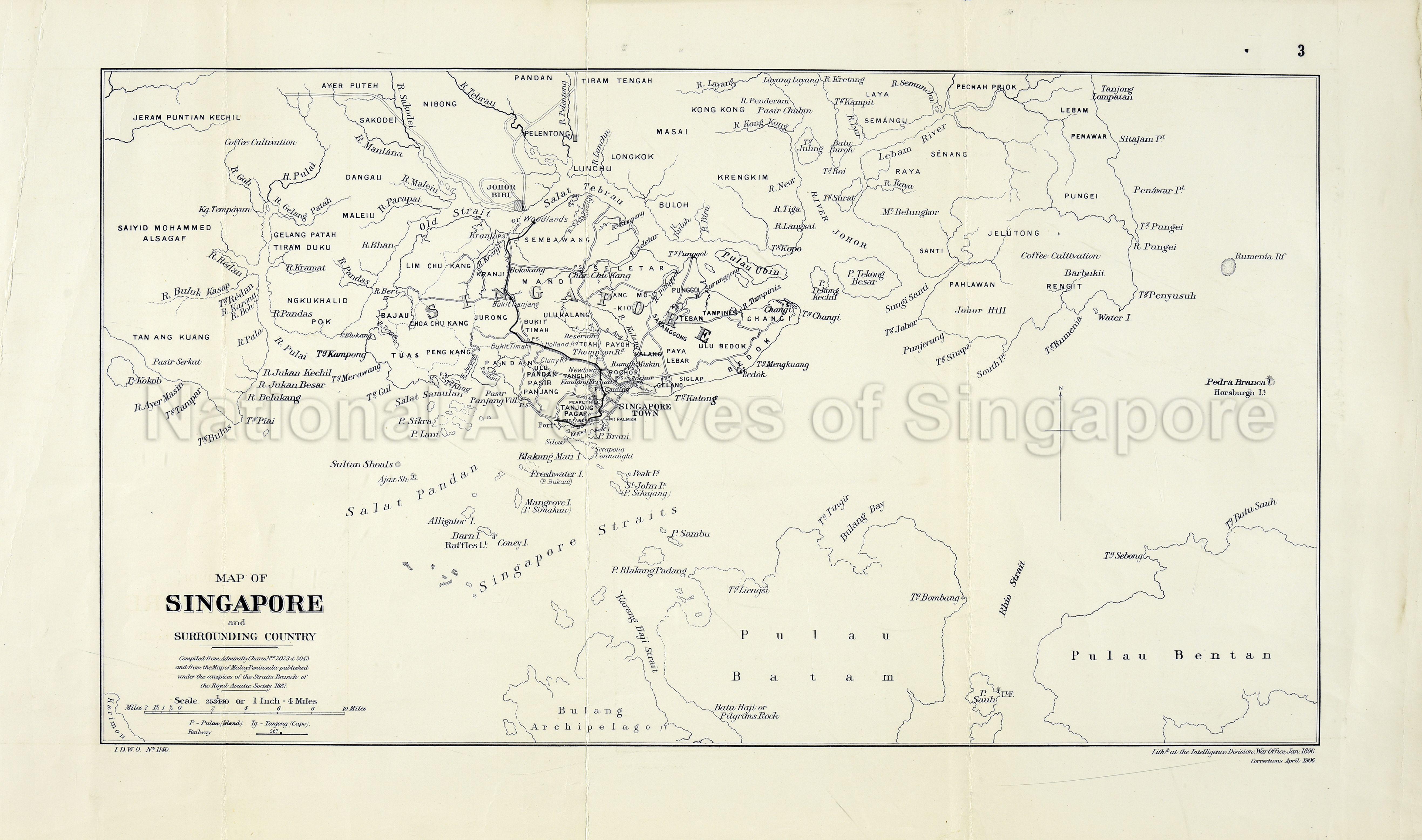 Map of Singapore and surrounding country
