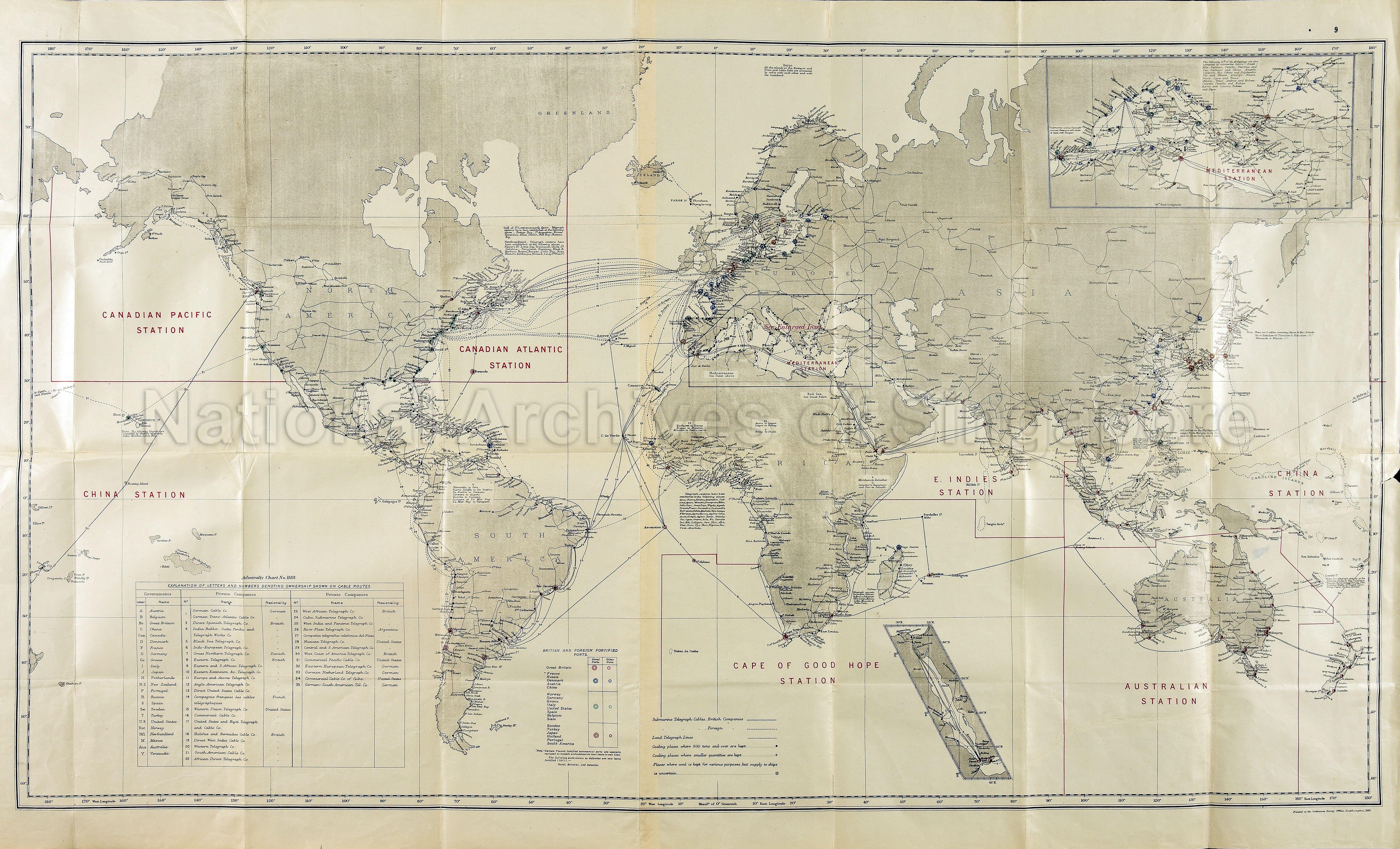 [Untitled] Map showing World Wide Admiralty Stations
