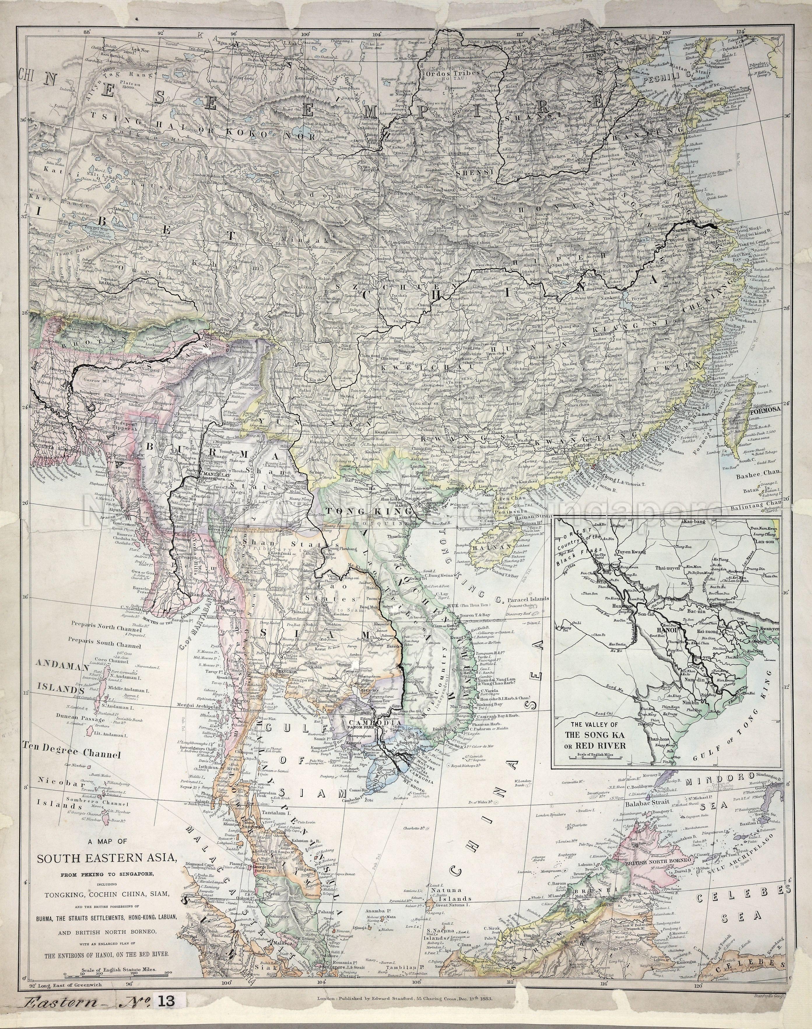 A map of South Eastern Asia from Peking to Singapore,  …