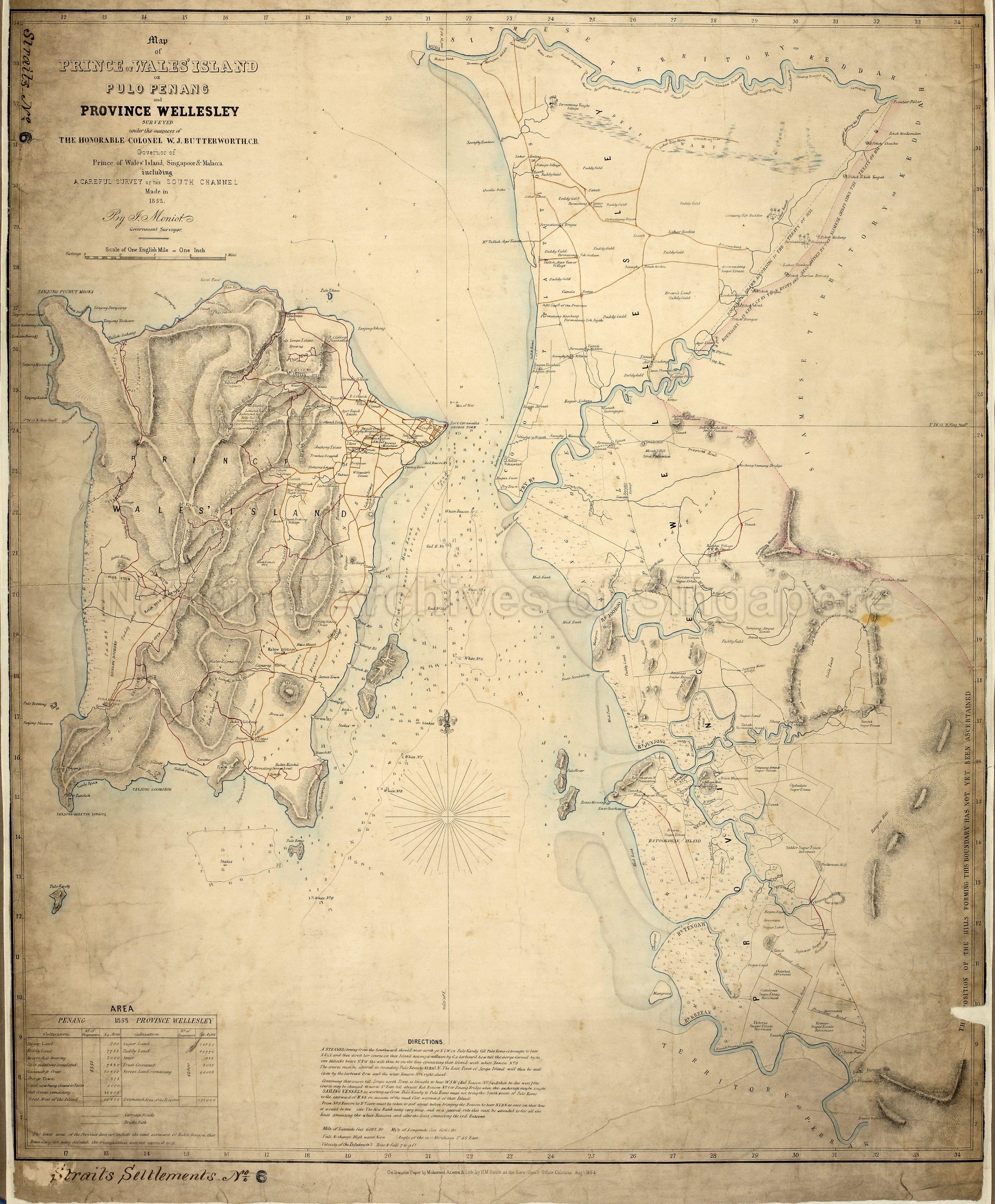 Map of Prince of Wales' Island or Pulo Penang and Province  …