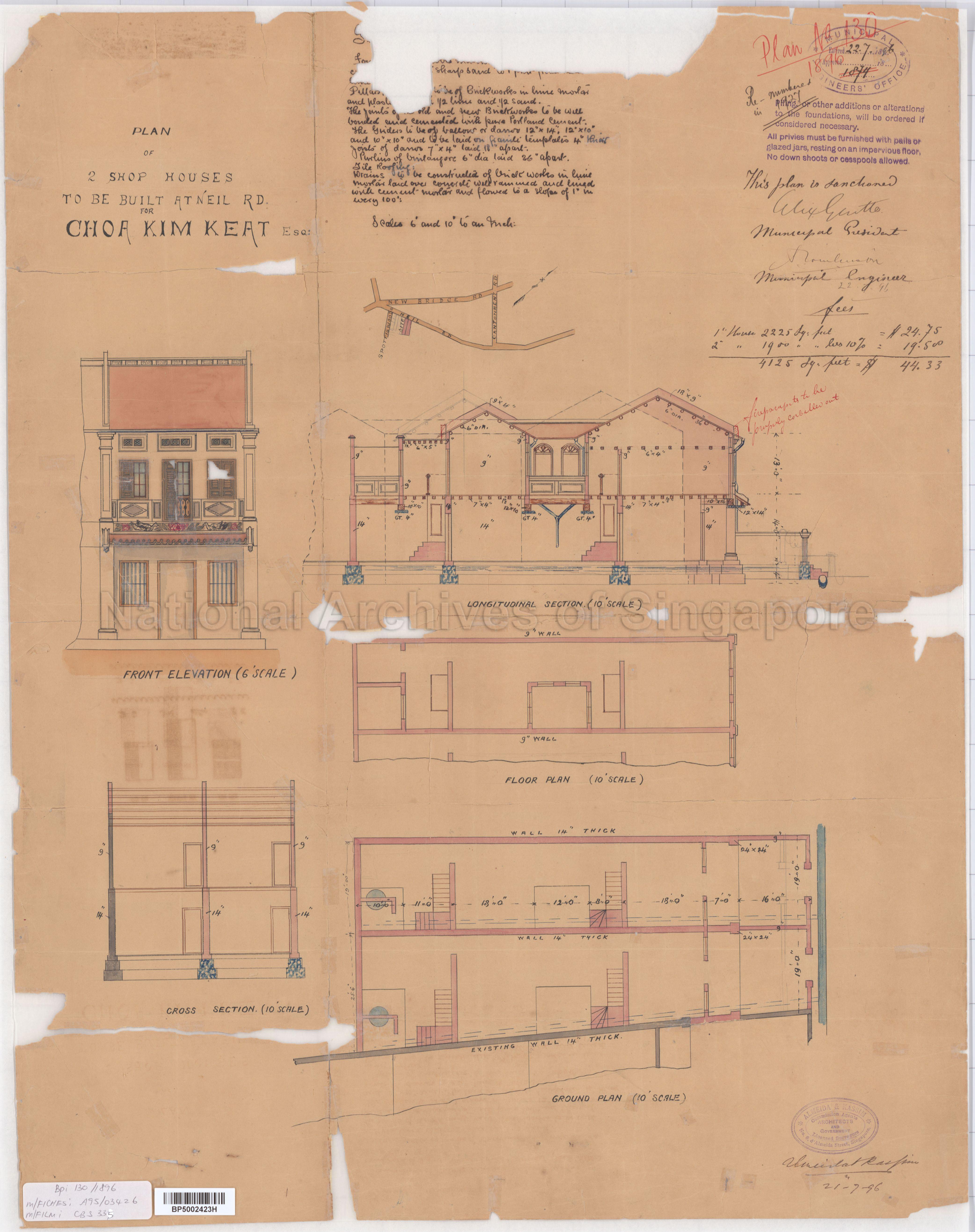 PLAN OF 2 SHOPHOUSES