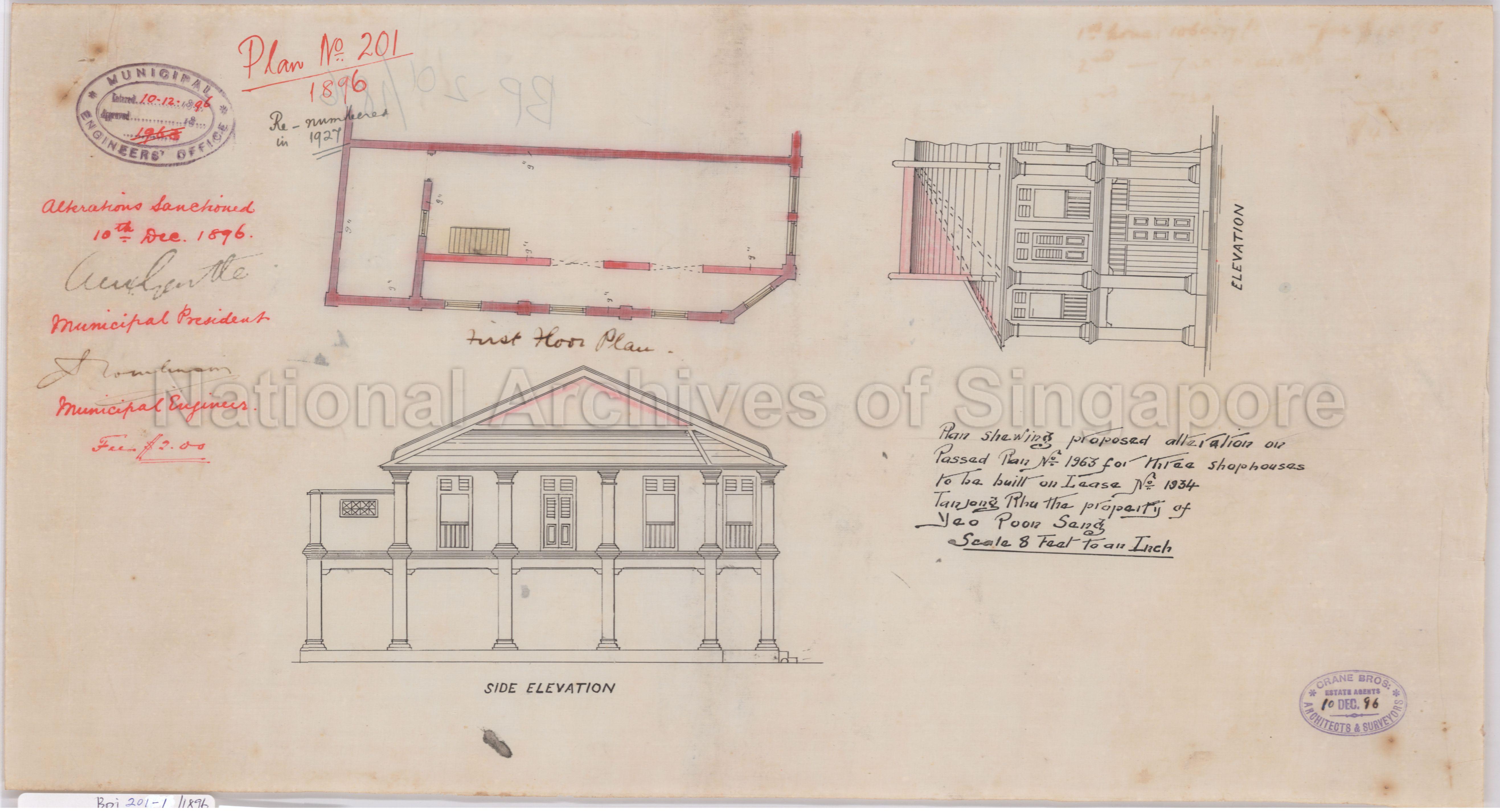 PLAN SHOWING PROPOSED ALTERATION ON PASSED PLAN NO.1963 FOR  …