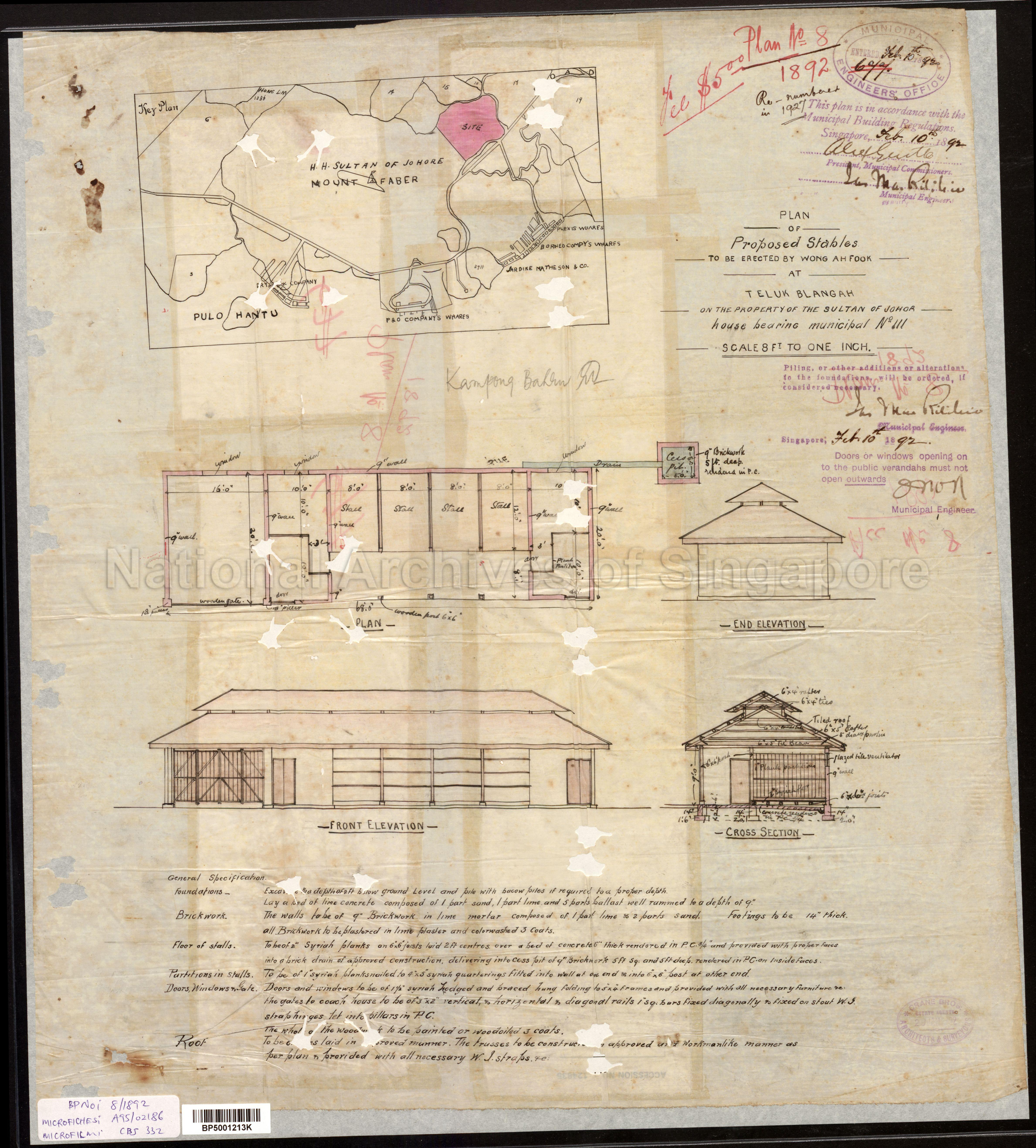 STABLES TO BE ERECTED BY WONG AH FOOK