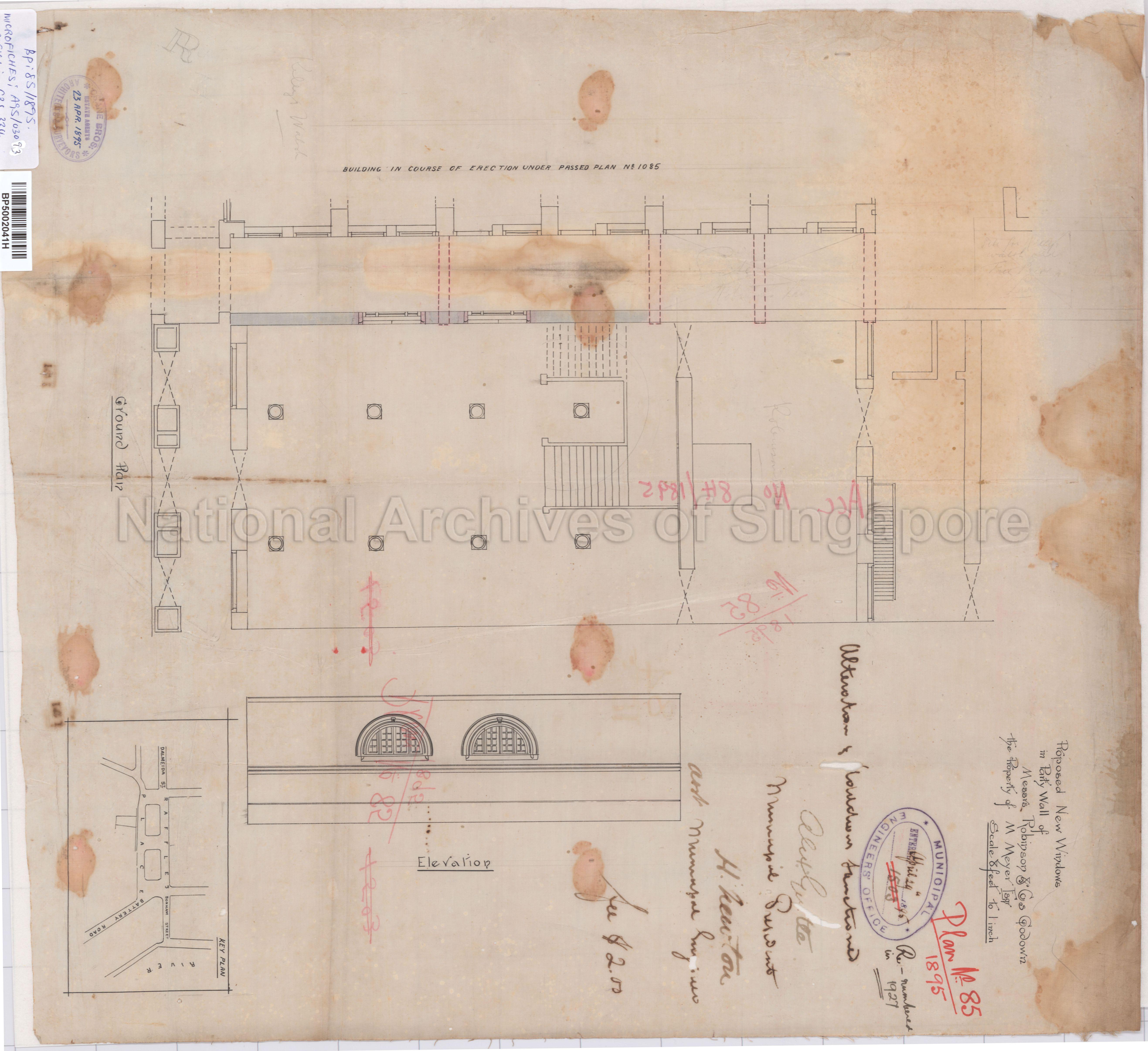 NEW WINDOWS IN PARTY WALL, GODOWN FOR ROBINSONS & CO