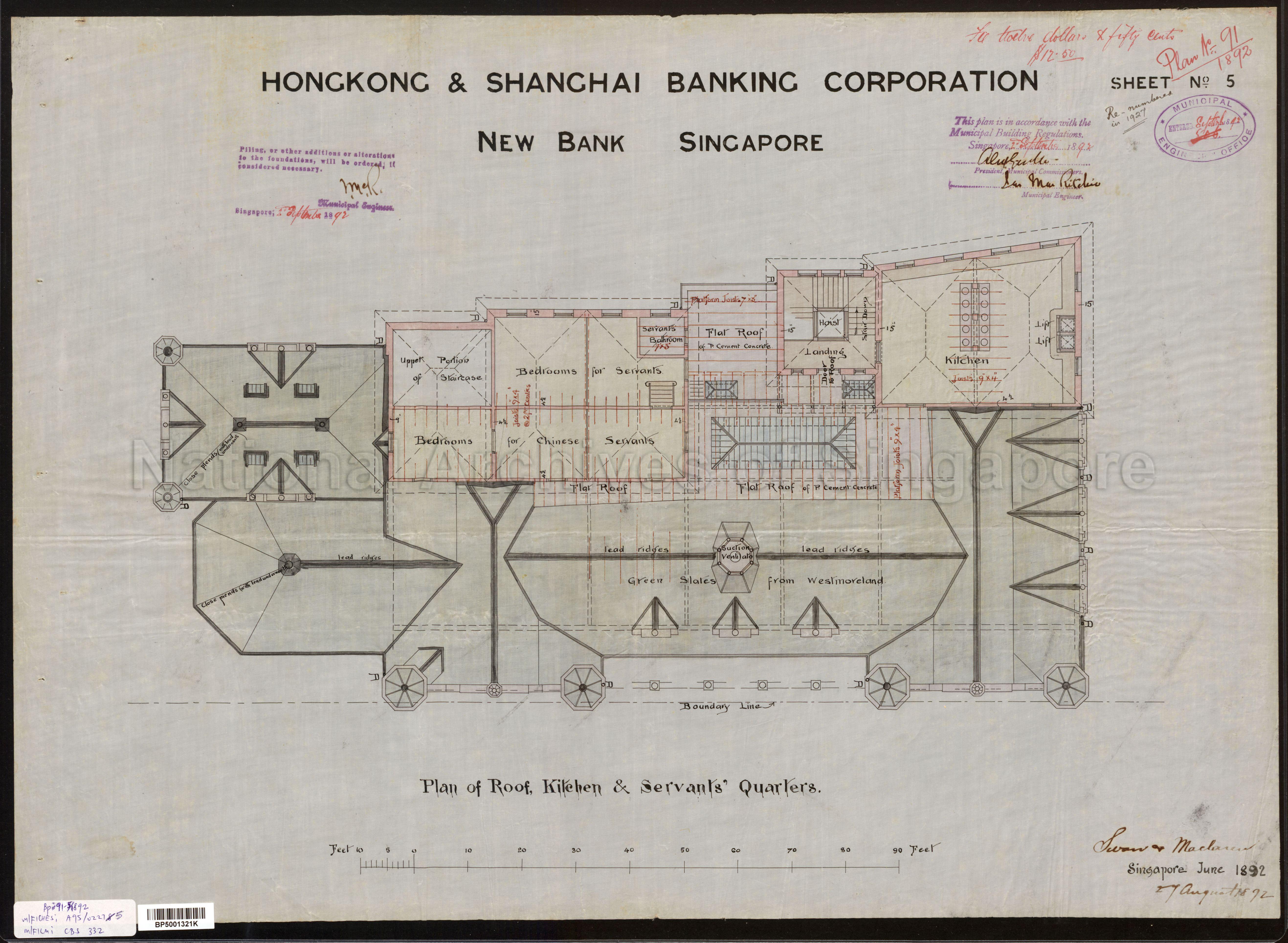 HONG KONG & SHANGHAI BANK CORPORATION - NEW BANK, ROOF,  …