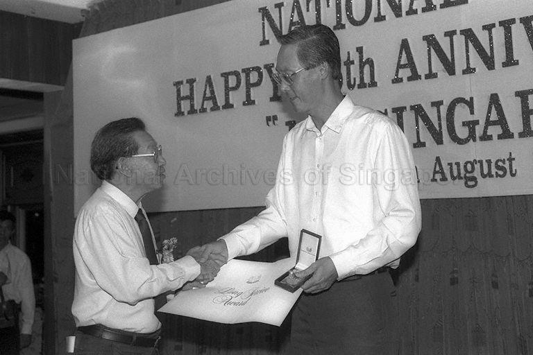 Taken at: Marine Parade National Day 1991 dinner at Sin Leong Restaurant Pictured: Prime Minister Goh Chok Tong
