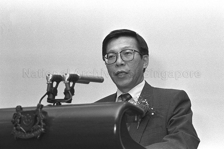 Minister for Communications and Minister of State for Trade and Industry Mah Bow Tan speaking during opening of DHL Air Express Centre at Tai Seng Drive