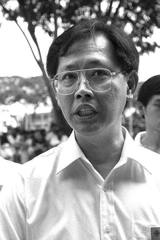 Close-up view of National Solidarity Party (NSP) candidate Dr Paul Yong Choon Poh at Tao Nan School on nomination day for by-election in Marine Parade Group Representation Constituency (GRC)