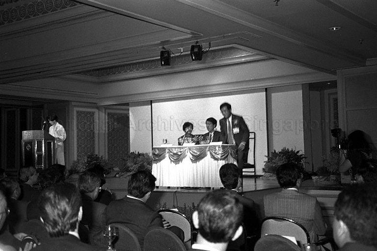 View of second Singapore International Reinsurance Conference at Marina Mandarin attended by guest of honour Minister of State for Finance and Communications Commodore (Reservist) Teo Chee Hean