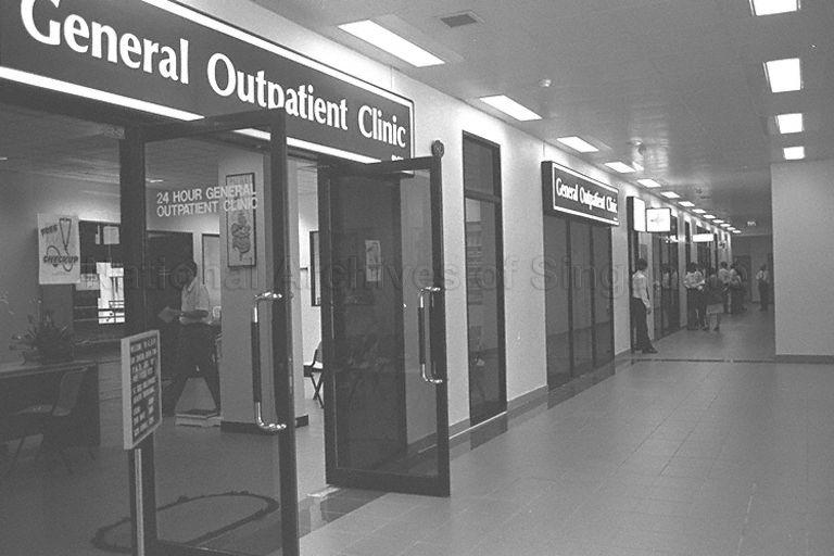 Outpatient clinics at Ang Mo Kio Community Hospital at 17 Ang Mo Kio Avenue 9. The first government built community hospital in Singapore was opened by Minister for Health and Community Development Yeo Cheow Tong.