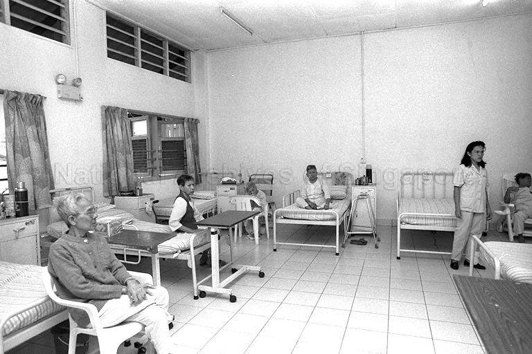 View of patients at Sunshine Welfare Action Mission (Swami) Home in a former primary school building at Bah Tan Road taken during Deputy Prime Minister and Minister for Defence Dr Tony Tan Keng Yam's visit