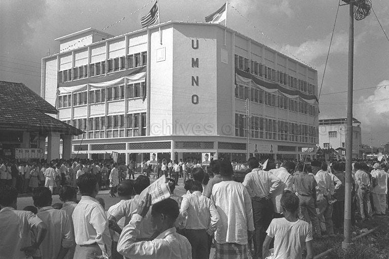 View of UMNO House at Changi Road which will be officially opened by Prime Minister of Malaysia Tengku Abdul Rahman