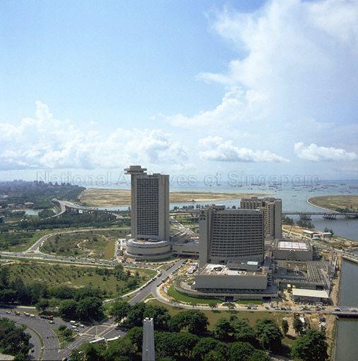 View of Raffles Boulevard with Marina Mandarin (right) and Pan Pacific Hotel (left)