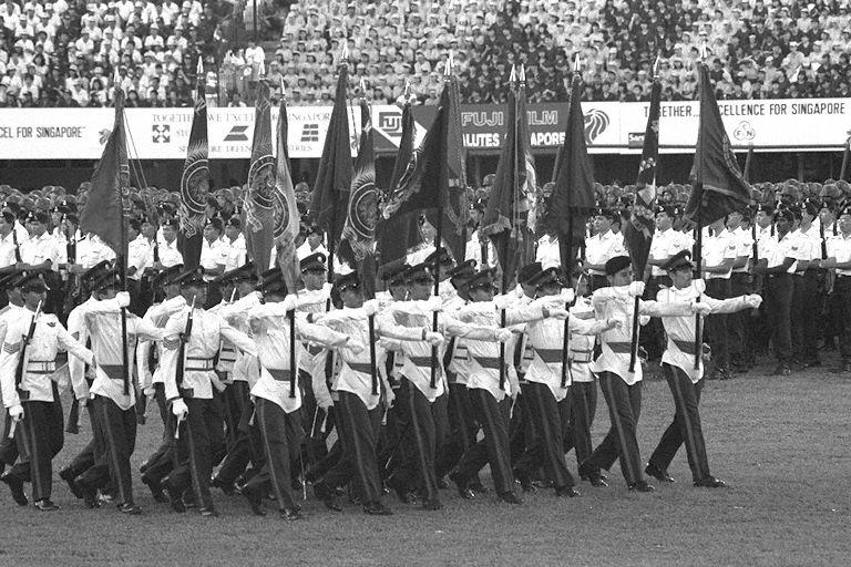 National Day Parade 1988 at the National Stadium -- Regimental Colours