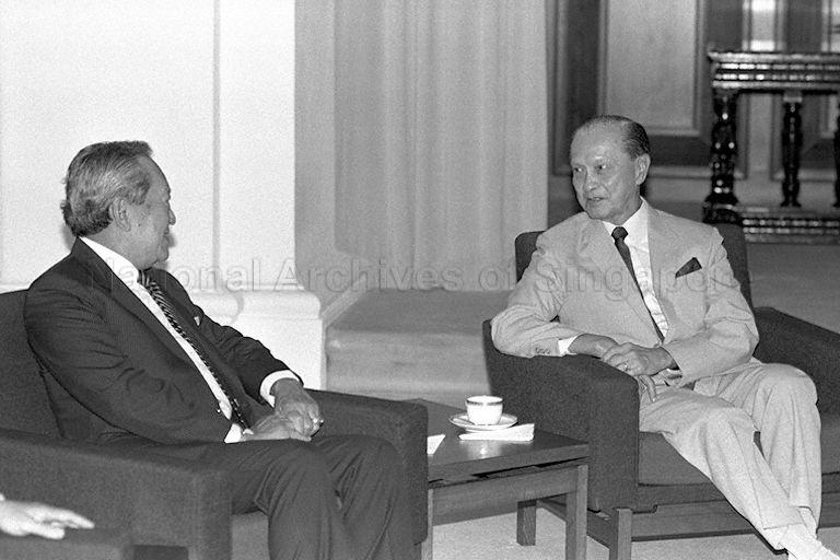 Thai Prime Minister Major-General Chatichai Choonhavan calling on President Wee Kim Wee after ceremonial welcome at Istana