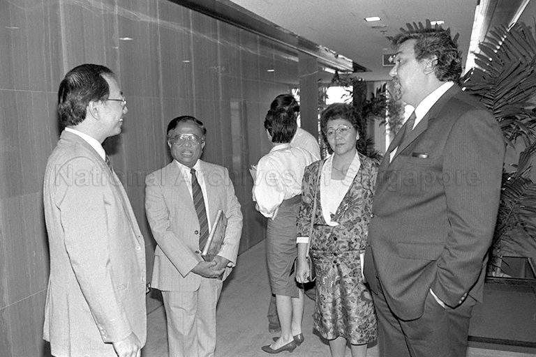 Indonesia's Director-General of Tourism Joop Ave (right) arriving at Port of Singapore Authority Building to meet Communications and Information Minister and Second Defence Minister (Policy) Dr Yeo Ning Hong