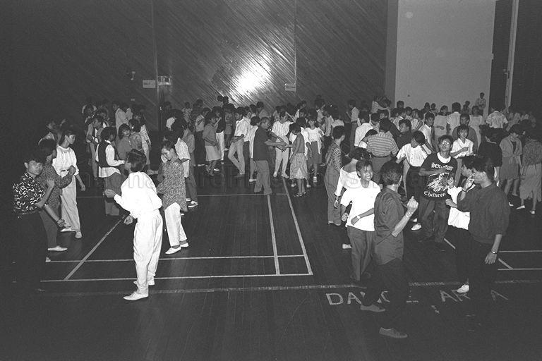 View of disco dance event organised by Bedok Zone 4 Residents' Committee at Bedok Central Office