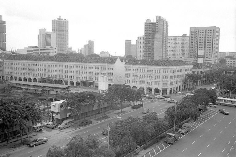 Row of shop houses at Upper Cross Street. These were former Singapore Improvement Trust Government quarters for customs workers.