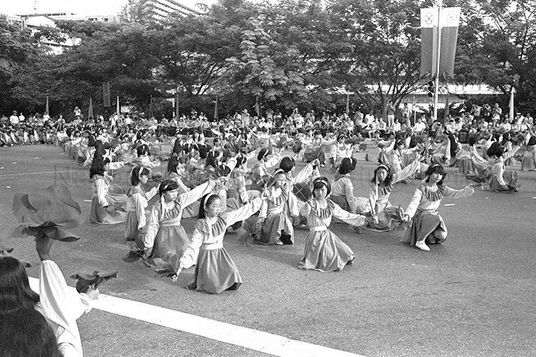 Mass dance performance during the Chingay procession at Bukit Merah constituency to celebrate Lunar New Year