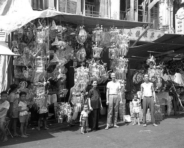 Lanterns for sale in preparation for the Mid-Autumn Festival. It is also known as the Lantern Festival or Mooncake Festival in connection to the traditional activities for children and the pastries that are prepared.