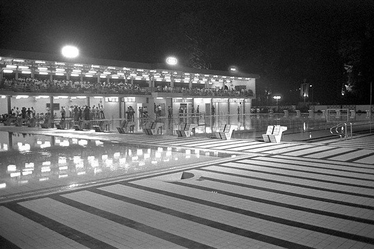 View of new swimming pool at Police Academy in Thomson Road taken during its opening