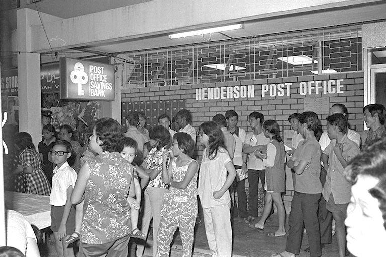 Crowd during opening of Henderson Post Office at Block 116,