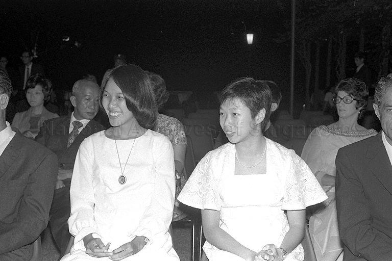 President's Scholars Lee Wei Ling (right) from Raffles Institution and Lee Bee Wah from National Junior College at award presentation ceremony held at Istana