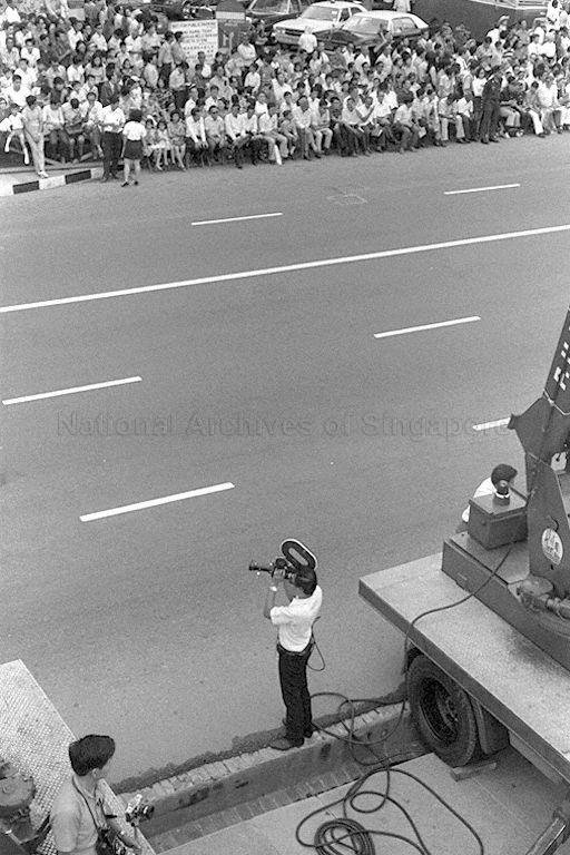 National Day Parade 1973 at the Padang - Capturing images for a live telecast