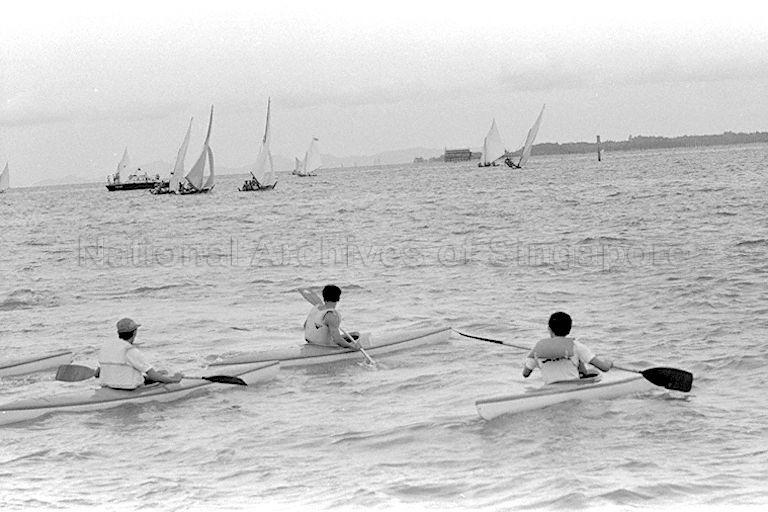 The Malay "Kolek lumba" (small sailing boat race) and canoeing are part of the 17 sporting events in the Pesta Sukan Sea Carnival off Pasir Panjang. The carnival is jointly organised by National Sports Promotion Board and Port of Singapore Authority (PSA) Recreation Club.