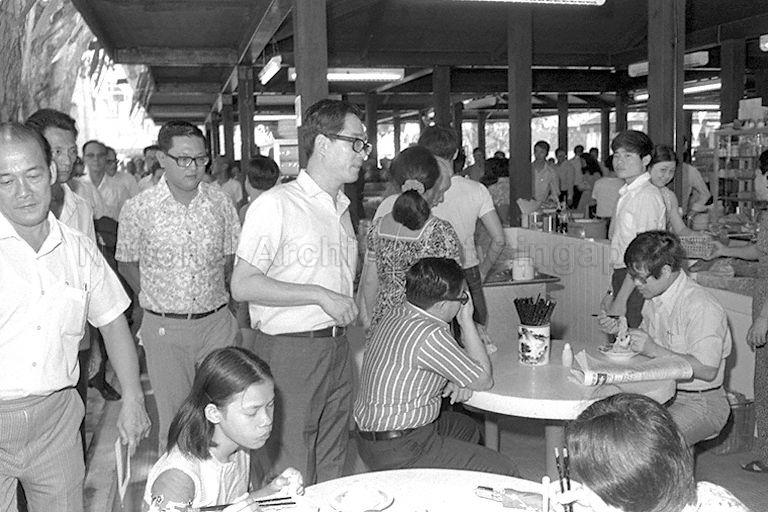 Parliamentary Secretary to Ministry of Labour Fong Sip Chee touring Empress Place Food Centre during its opening