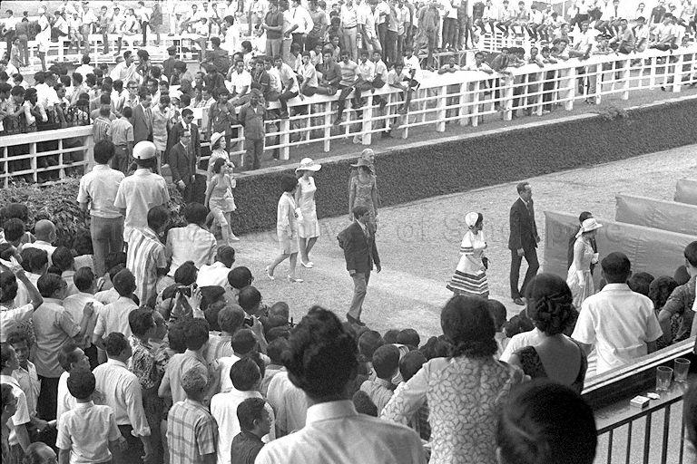 Queen Elizabeth II arriving at Singapore Turf Club in Bukit Timah