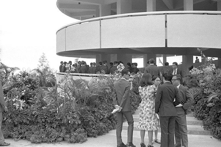 Jurong Hill Tower during visit of Queen Elizabeth II and Duke of Edinburgh Prince Philip