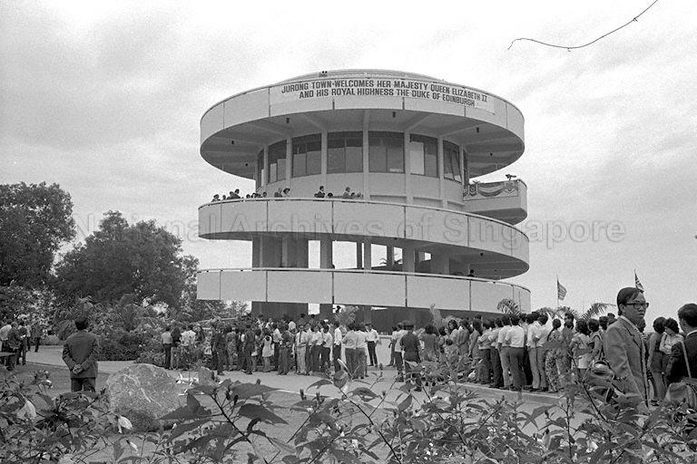 Jurong Hill Tower during visit of Queen Elizabeth II and Duke of Edinburgh Prince Philip